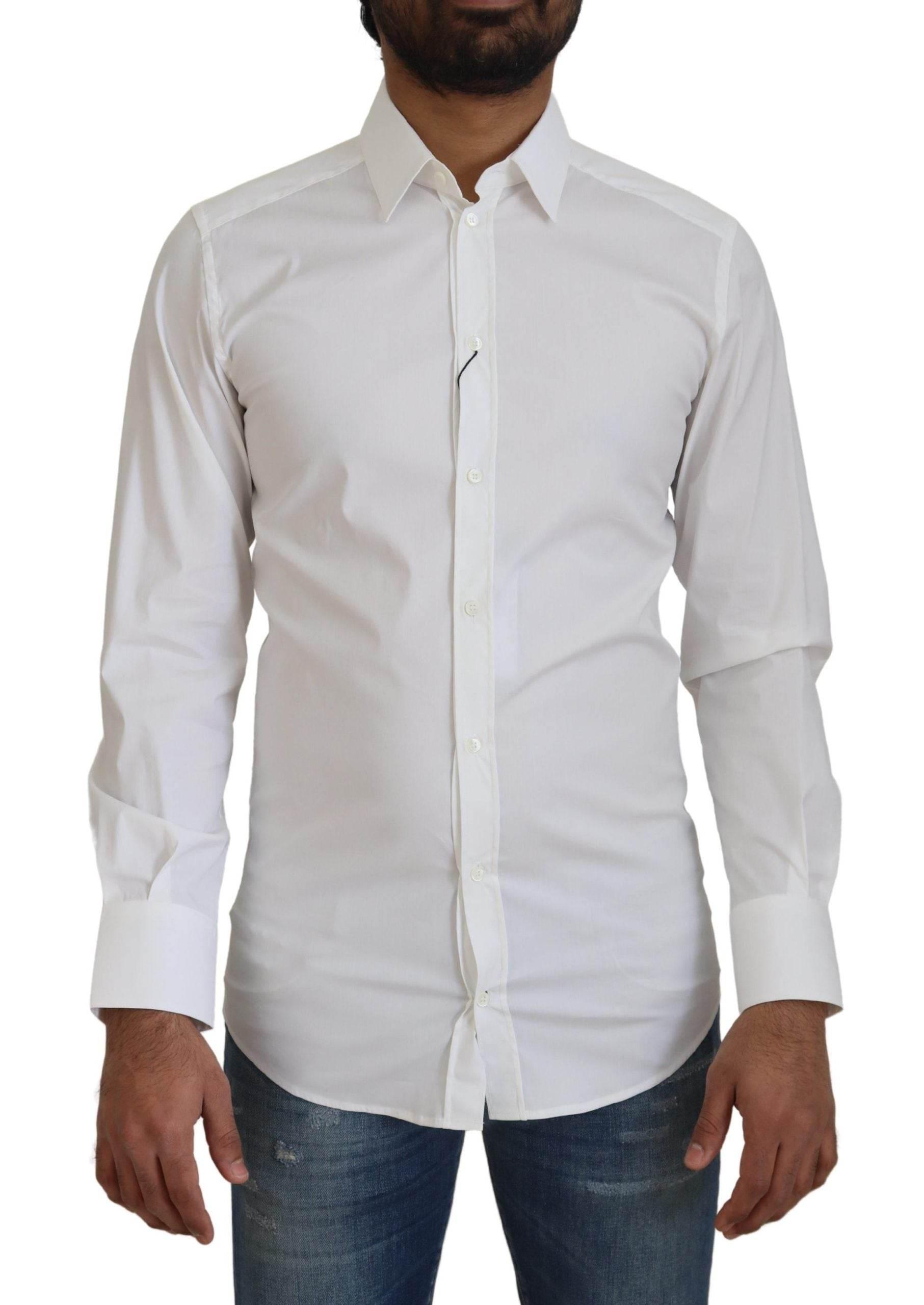 Dolce & Gabbana Dazzling White Slim Fit Dress Shirt - Hilstor
