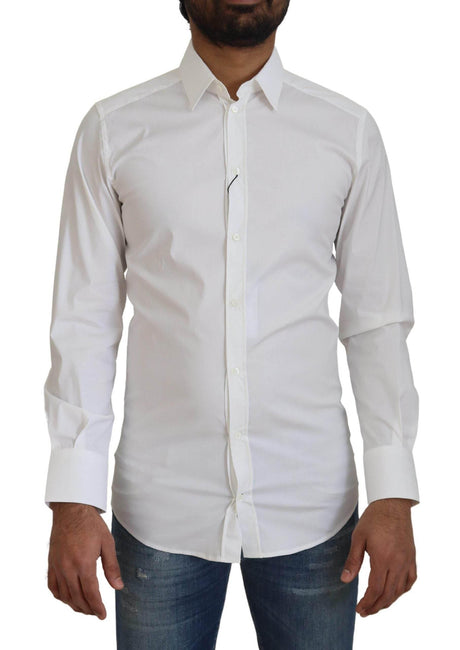 Dolce & Gabbana Dazzling White Slim Fit Dress Shirt - Hilstor