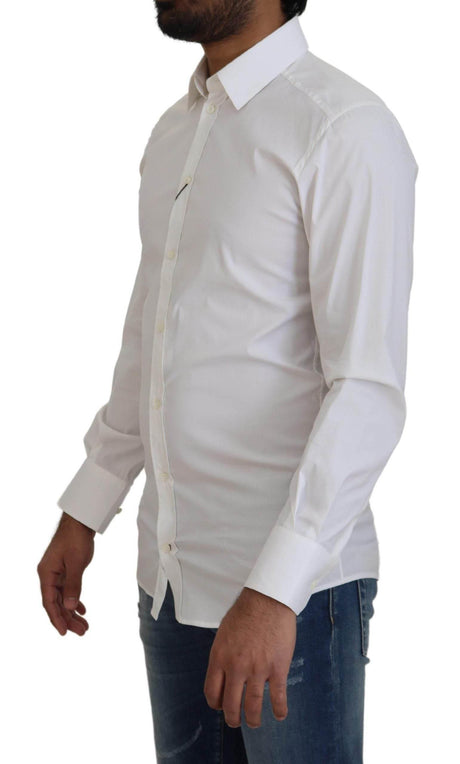 Dolce & Gabbana Dazzling White Slim Fit Dress Shirt - Hilstor