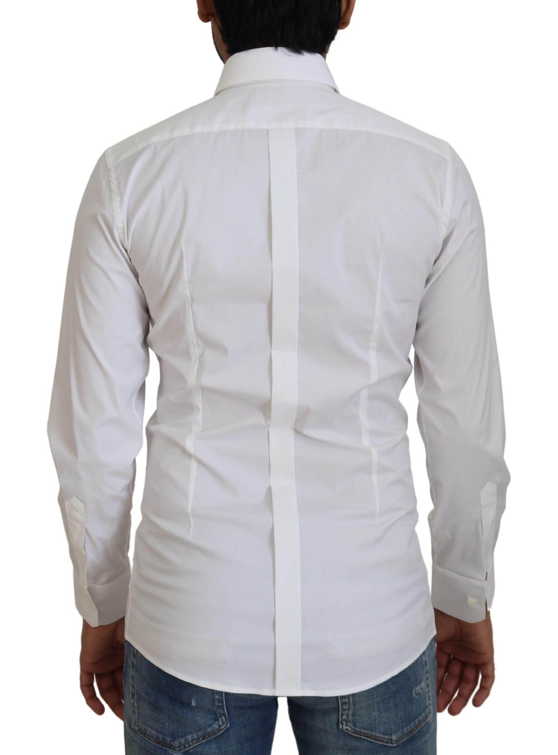 Dolce & Gabbana Dazzling White Slim Fit Dress Shirt - Hilstor