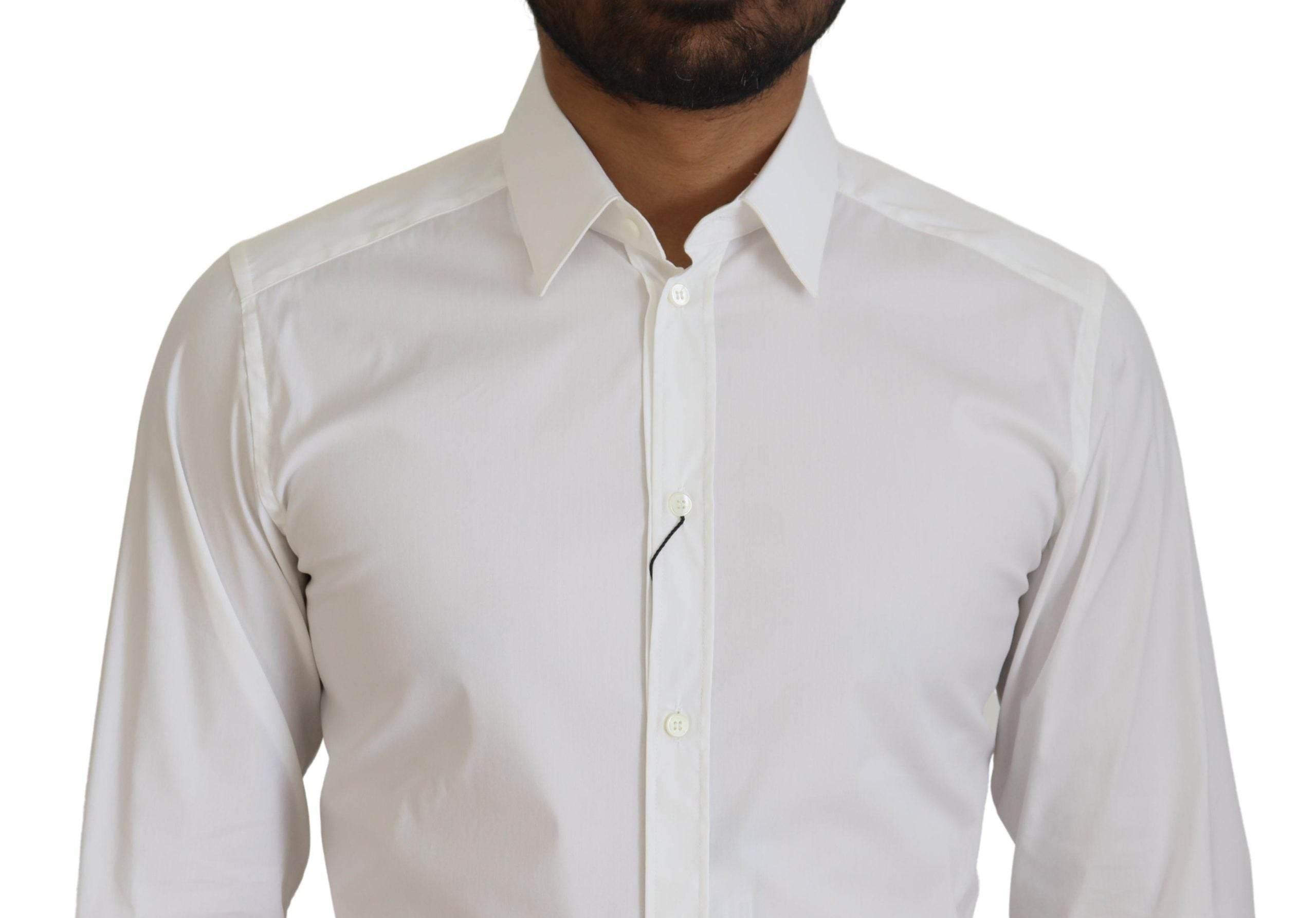 Dolce & Gabbana Dazzling White Slim Fit Dress Shirt - Hilstor