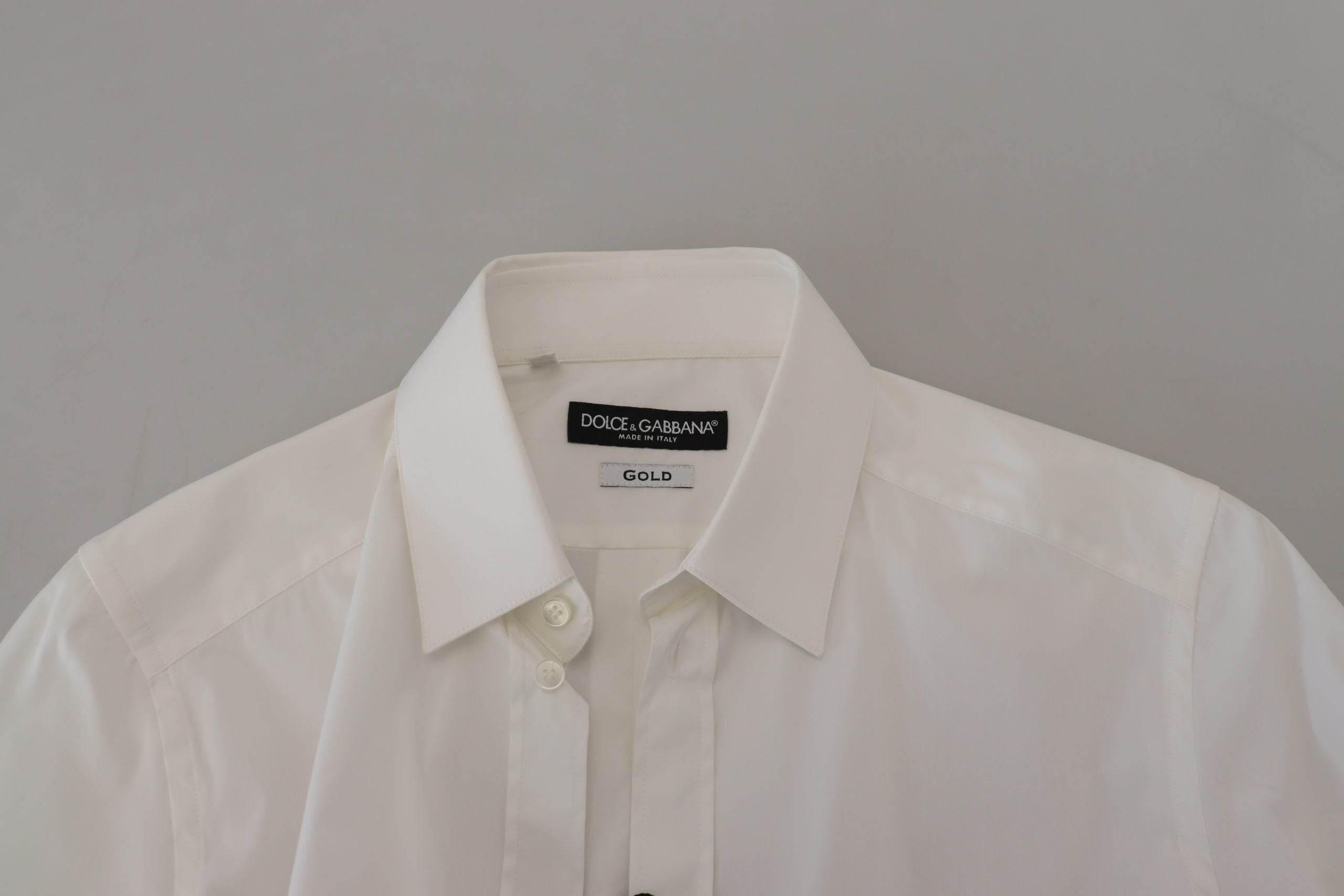 Dolce & Gabbana Dazzling White Slim Fit Dress Shirt - Hilstor