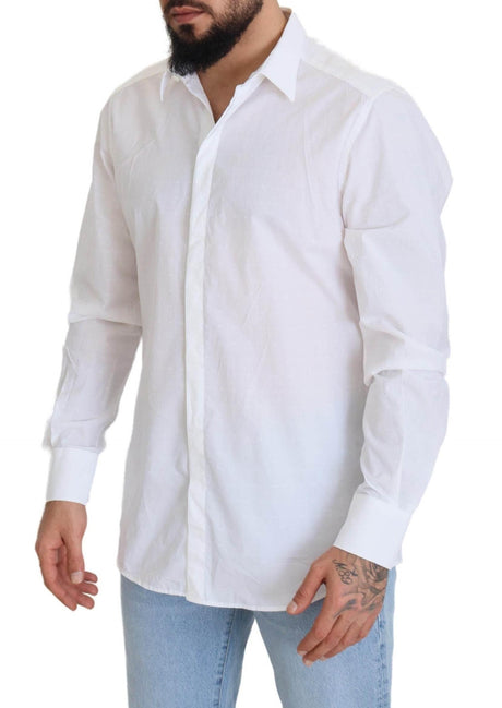 Dolce & Gabbana Elegance Reimagined White Cotton Dress Shirt - Hilstor