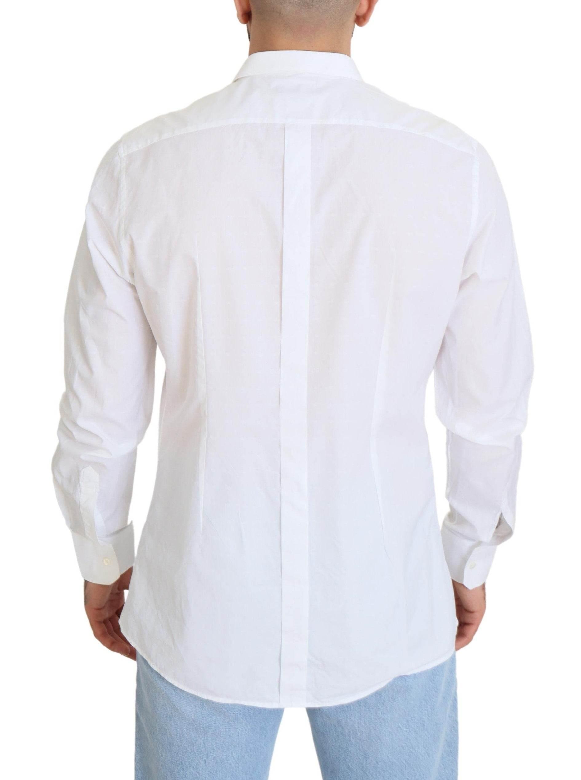 Dolce & Gabbana Elegance Reimagined White Cotton Dress Shirt - Hilstor