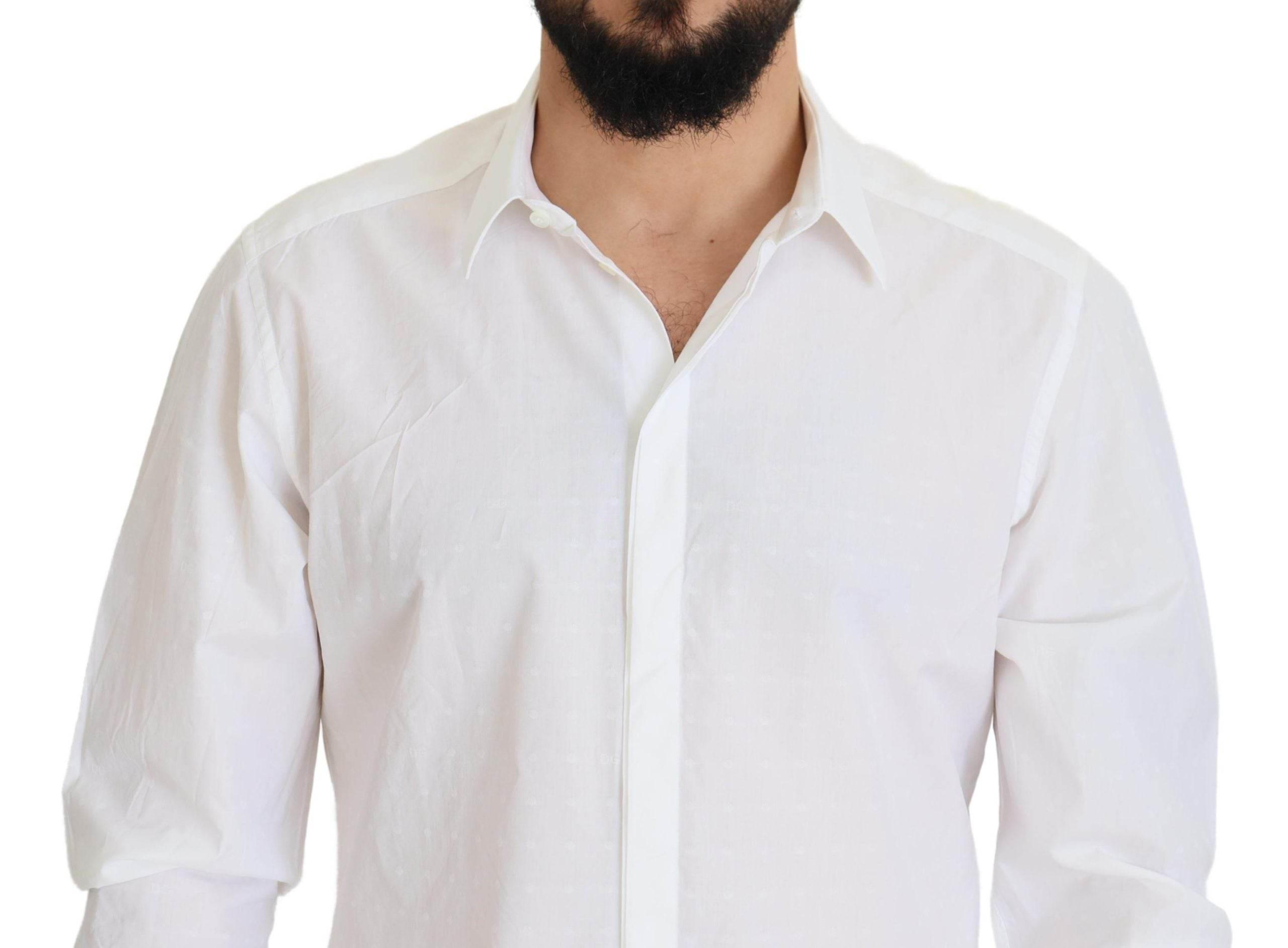 Dolce & Gabbana Elegance Reimagined White Cotton Dress Shirt - Hilstor