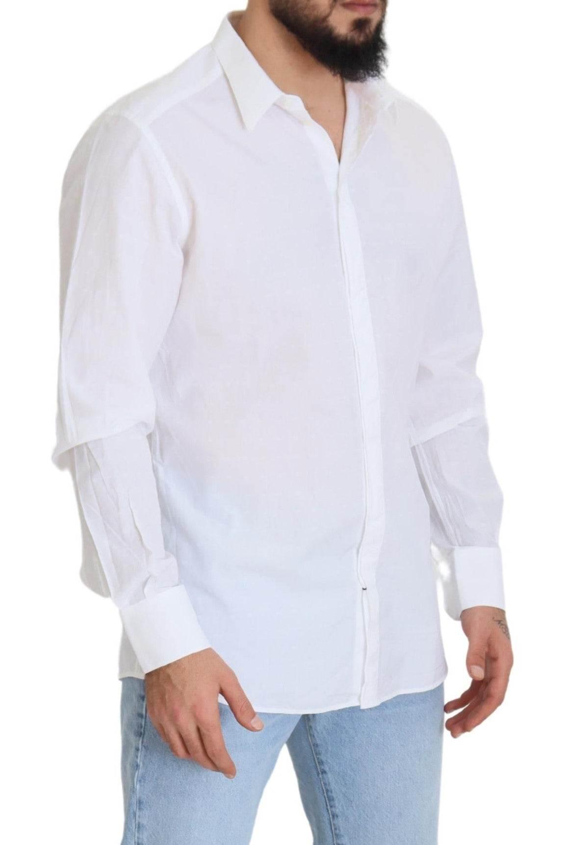 Dolce & Gabbana Elegance Reimagined White Cotton Dress Shirt - Hilstor