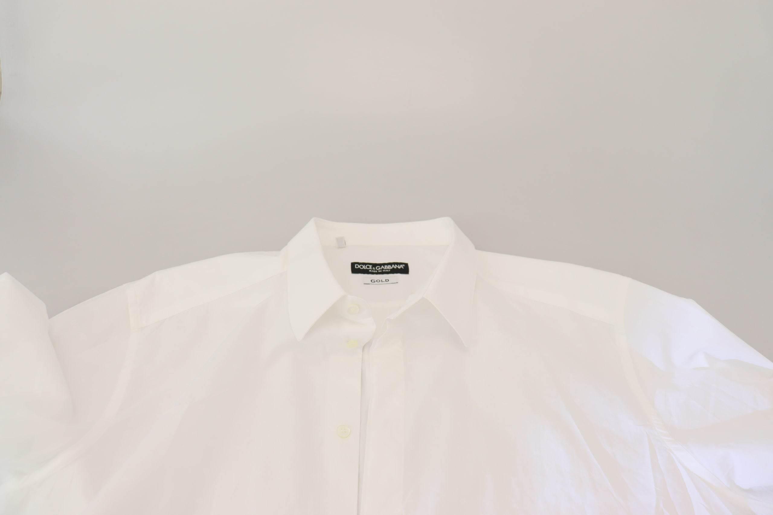Dolce & Gabbana Elegance Reimagined White Cotton Dress Shirt - Hilstor