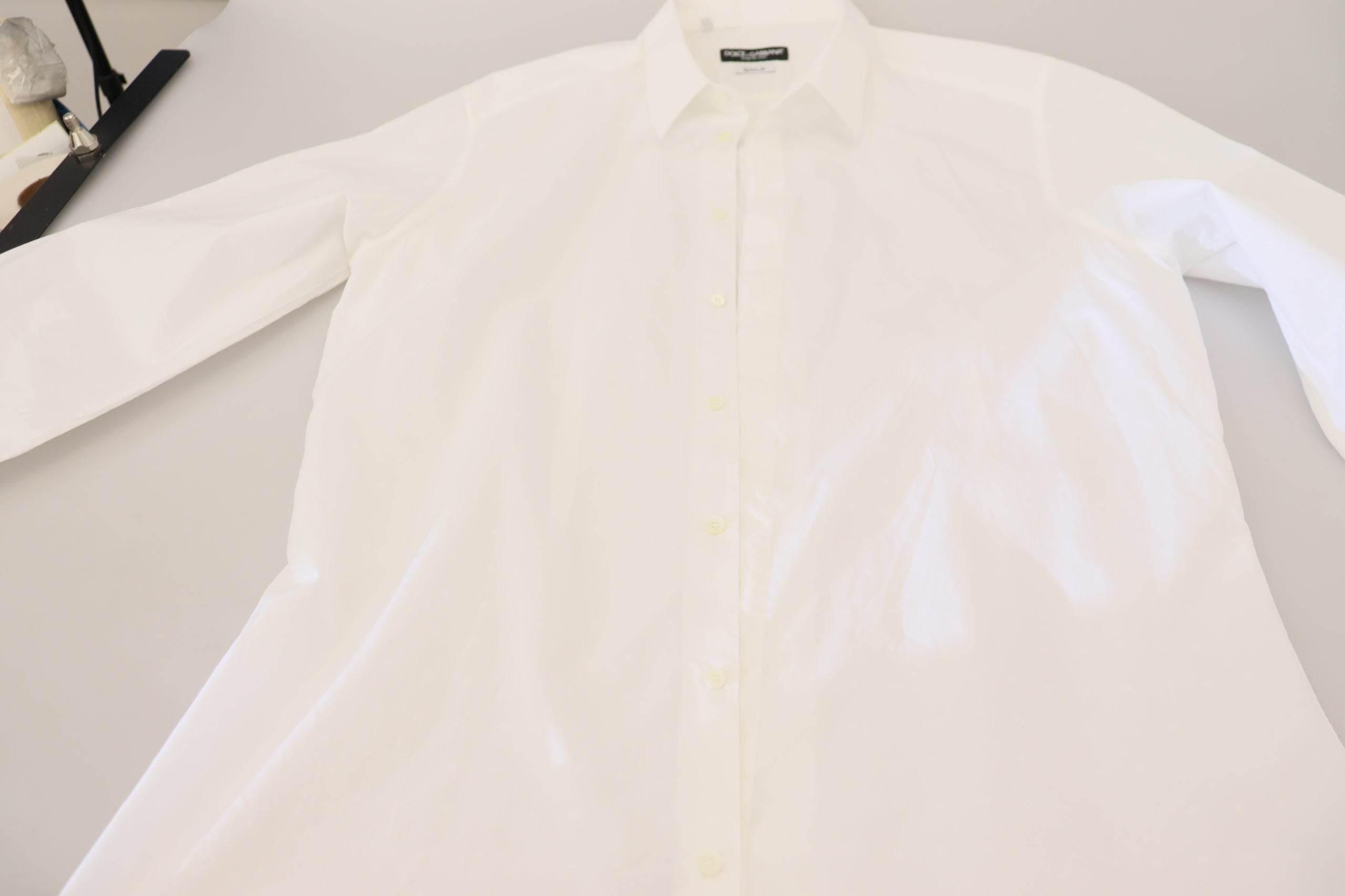 Dolce & Gabbana Elegance Reimagined White Cotton Dress Shirt - Hilstor