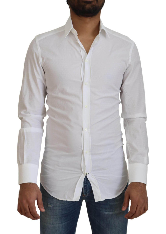 Dolce & Gabbana Elegant White Cotton Dress Shirt Slim Fit - Hilstor