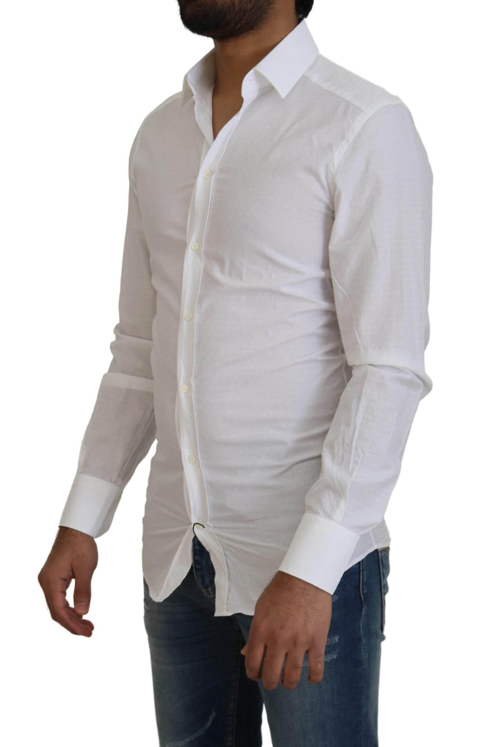 Dolce & Gabbana Elegant White Cotton Dress Shirt Slim Fit - Hilstor