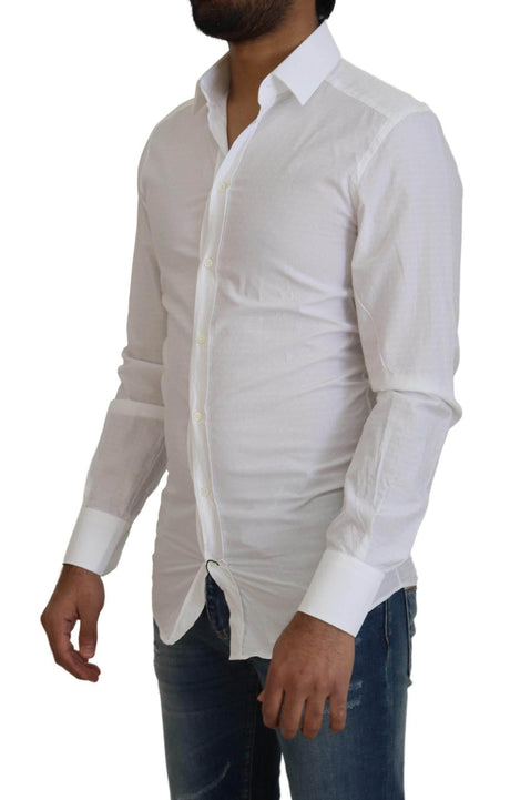 Dolce & Gabbana Elegant White Cotton Dress Shirt Slim Fit - Hilstor