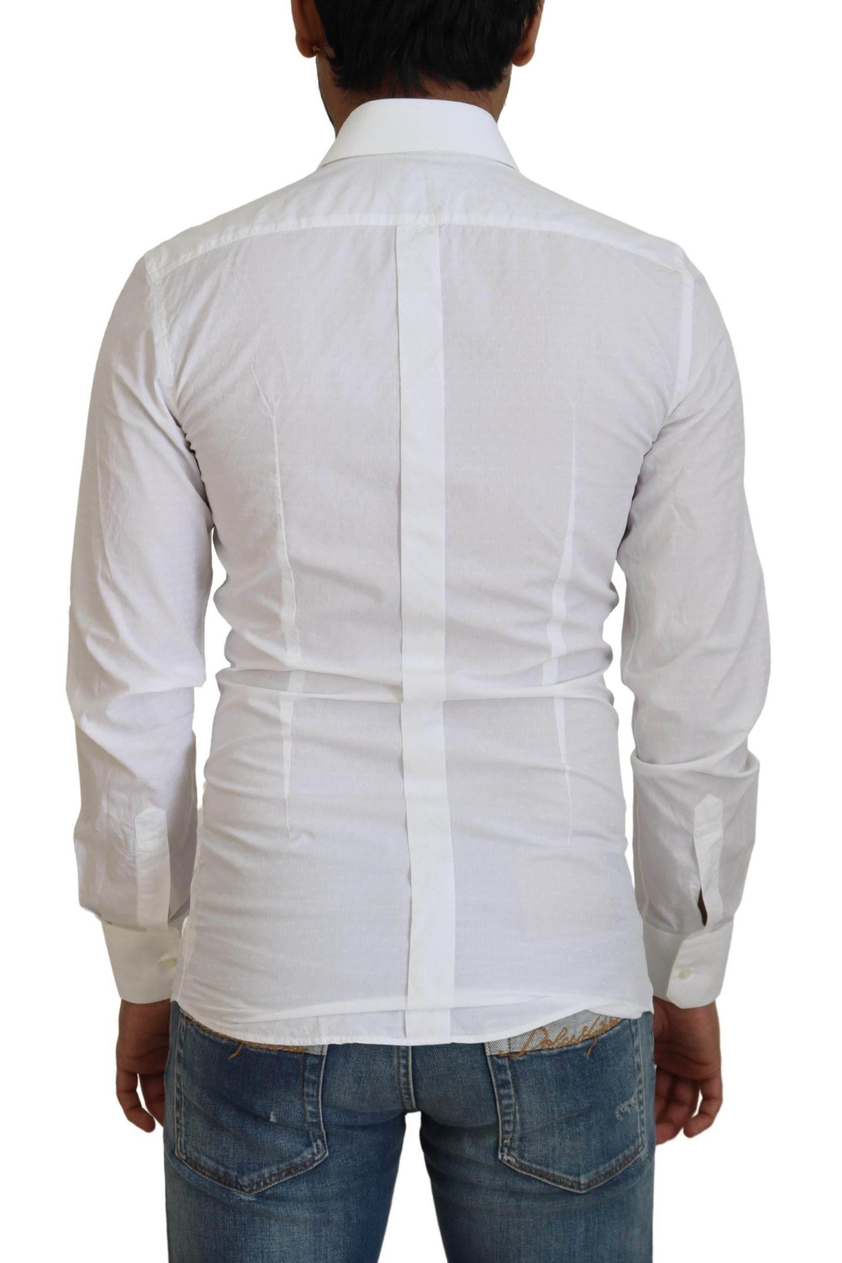 Dolce & Gabbana Elegant White Cotton Dress Shirt Slim Fit - Hilstor