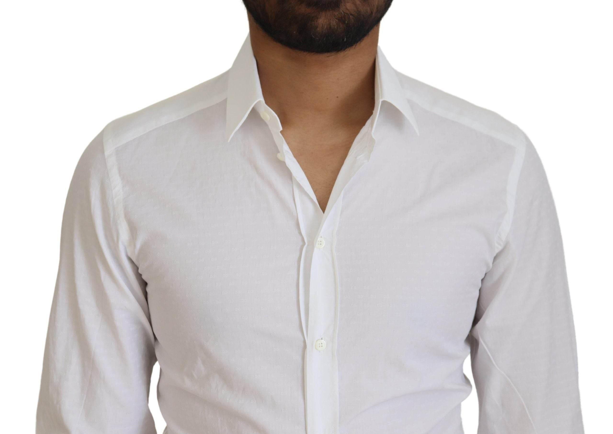 Dolce & Gabbana Elegant White Cotton Dress Shirt Slim Fit - Hilstor