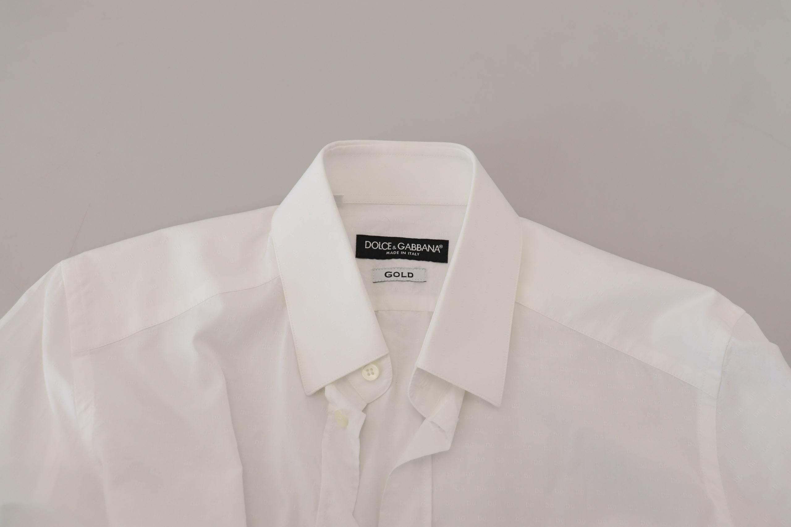Dolce & Gabbana Elegant White Cotton Dress Shirt Slim Fit - Hilstor