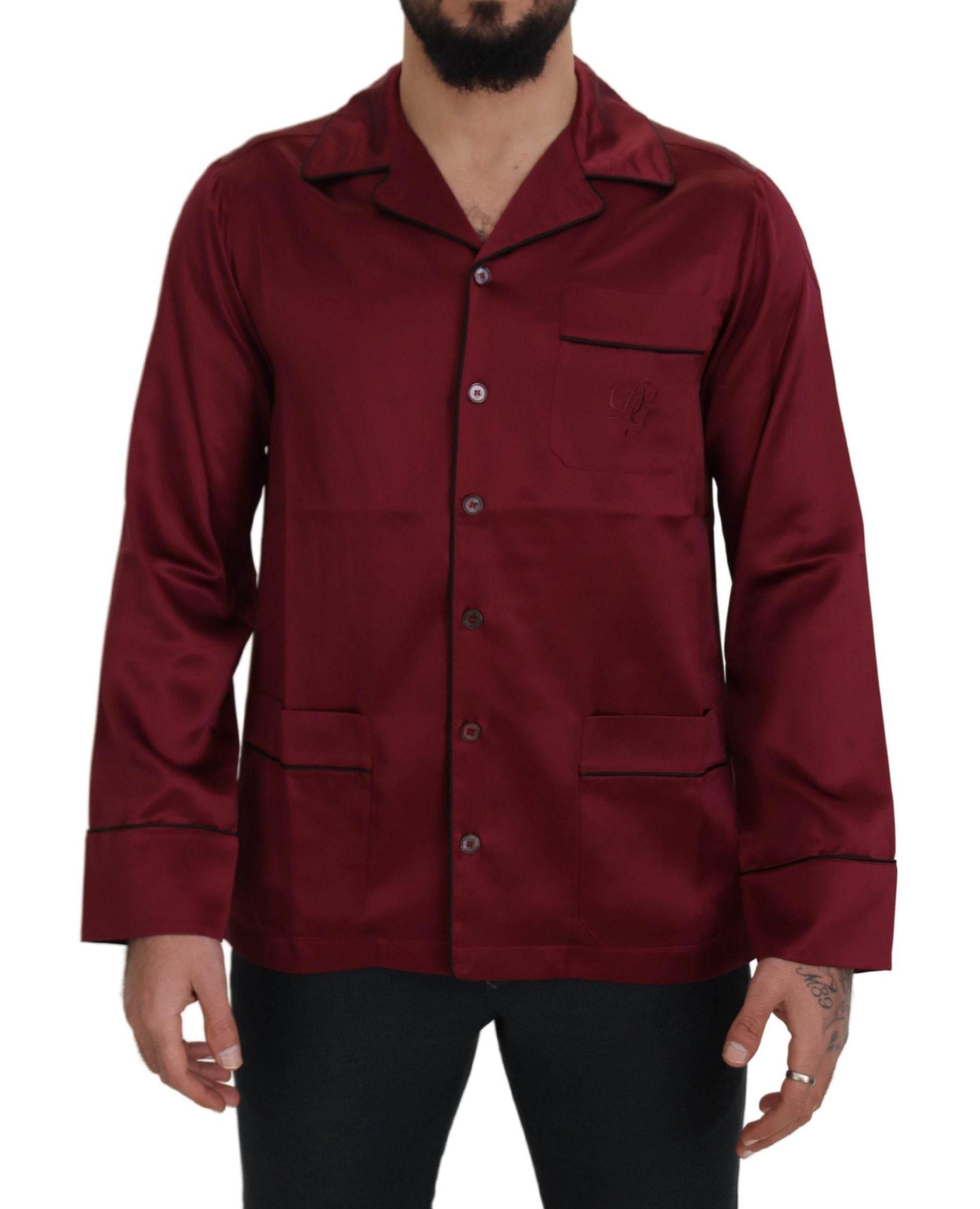 Dolce & Gabbana Elegant Silk Red Nightshirt Pajama - Hilstor