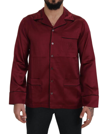 Dolce & Gabbana Elegant Silk Red Nightshirt Pajama - Hilstor