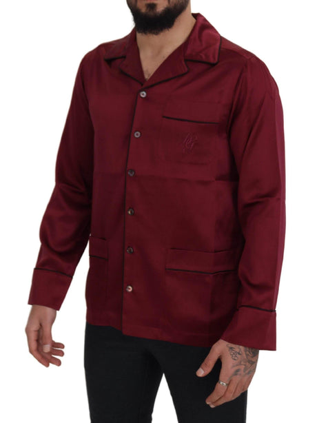 Dolce & Gabbana Elegant Silk Red Nightshirt Pajama - Hilstor