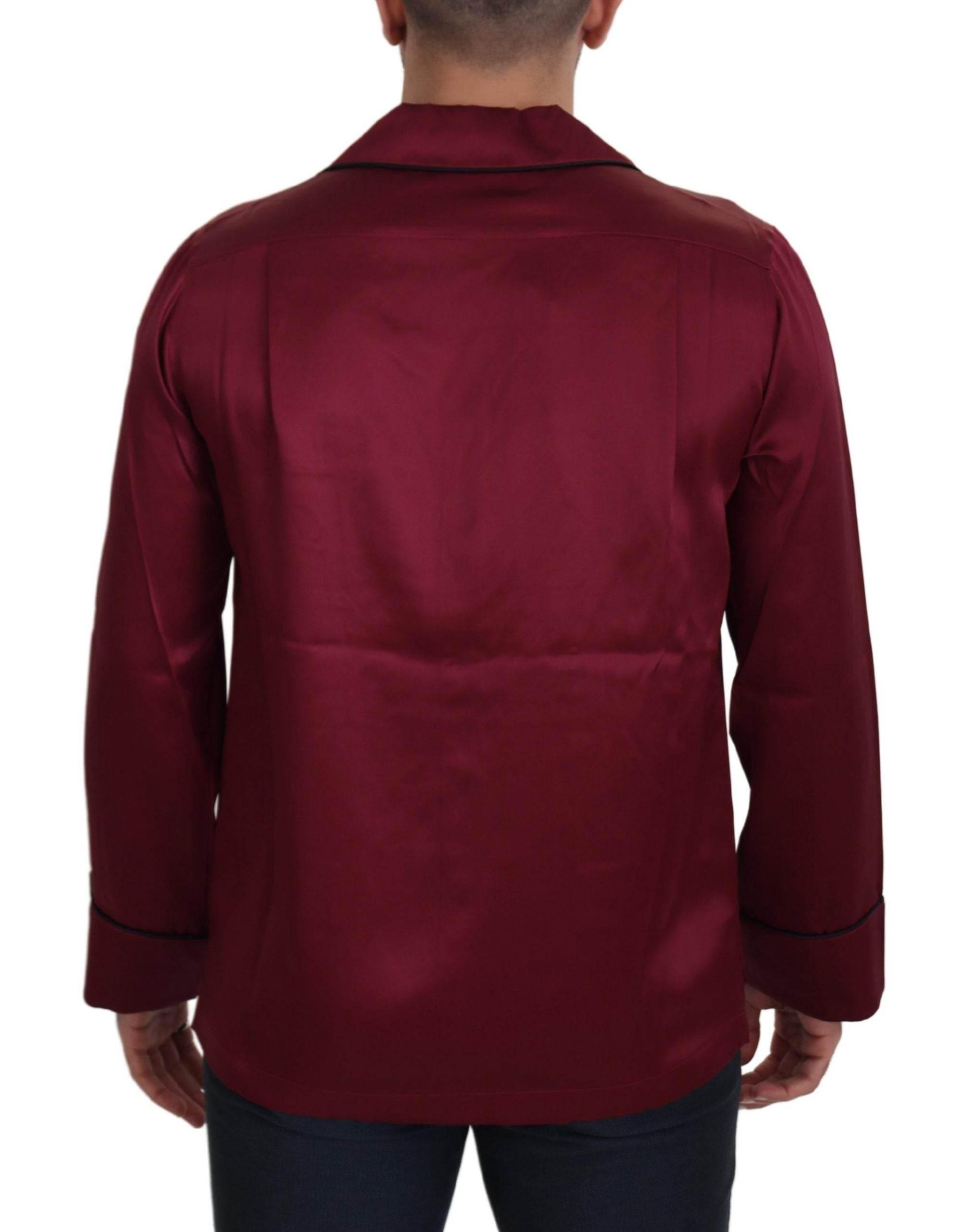 Dolce & Gabbana Elegant Silk Red Nightshirt Pajama - Hilstor