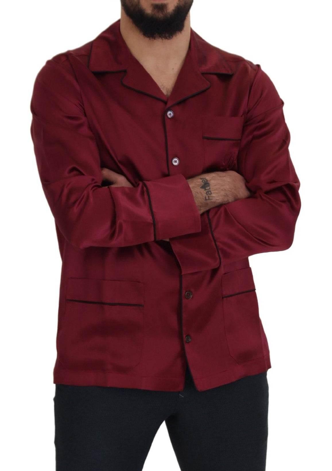 Dolce & Gabbana Elegant Silk Red Nightshirt Pajama - Hilstor