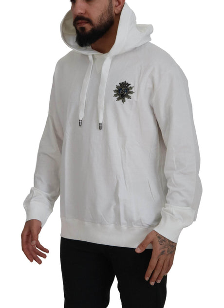 Dolce & Gabbana Stunning White Hooded Sweater - Hilstor