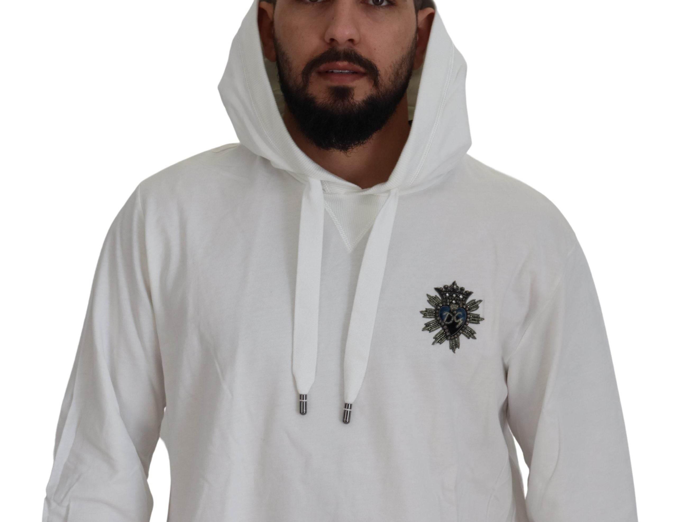 Dolce & Gabbana Stunning White Hooded Sweater - Hilstor