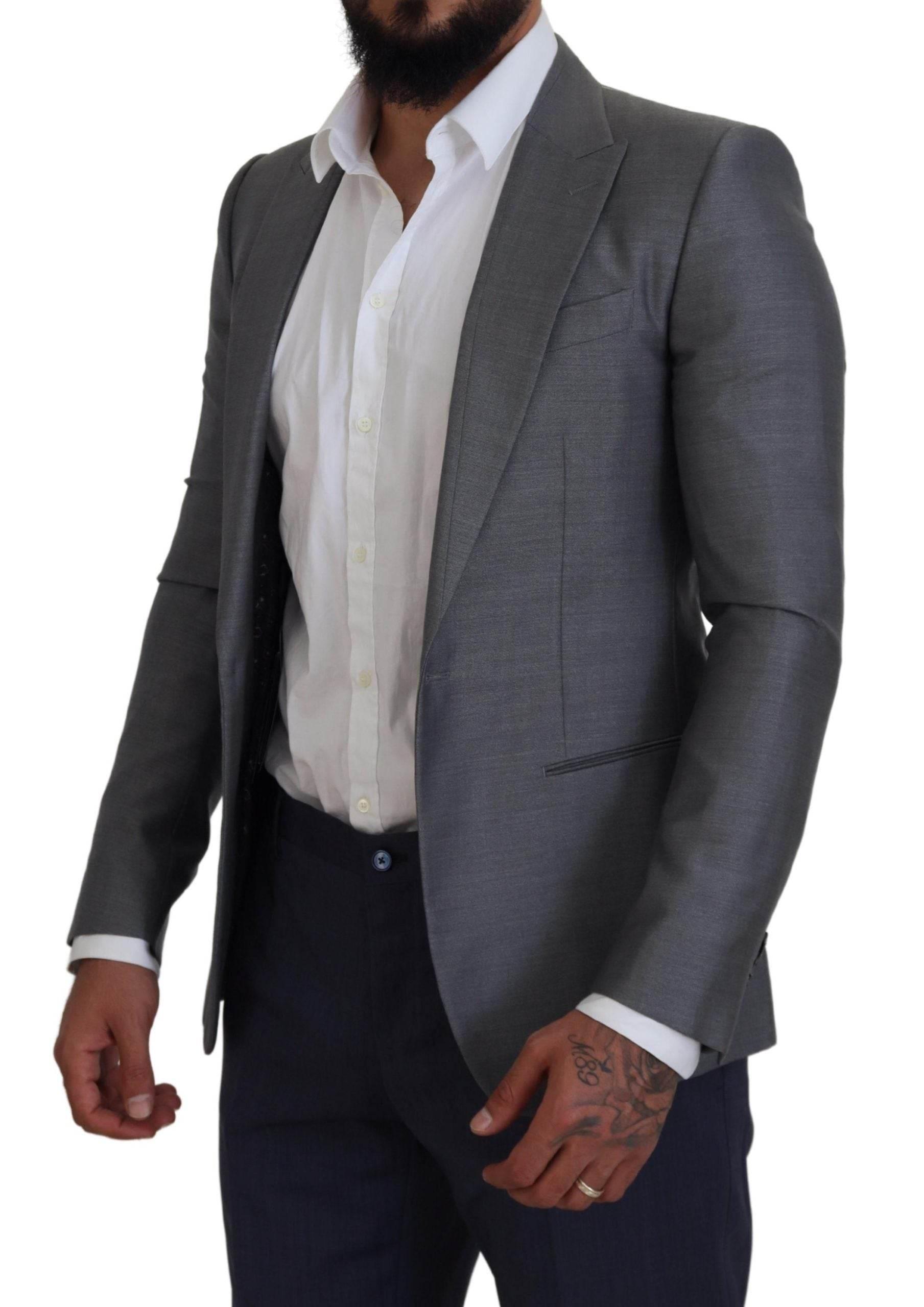 Dolce & Gabbana Elegant Light Gray Sicilia Blazer Jacket - Hilstor