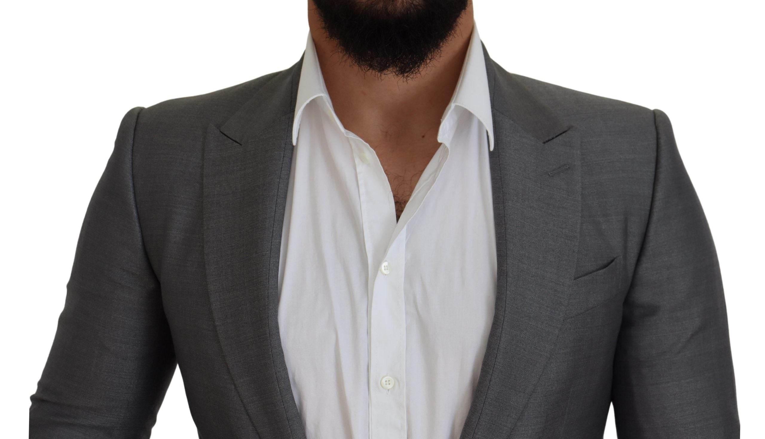 Dolce & Gabbana Elegant Light Gray Sicilia Blazer Jacket - Hilstor