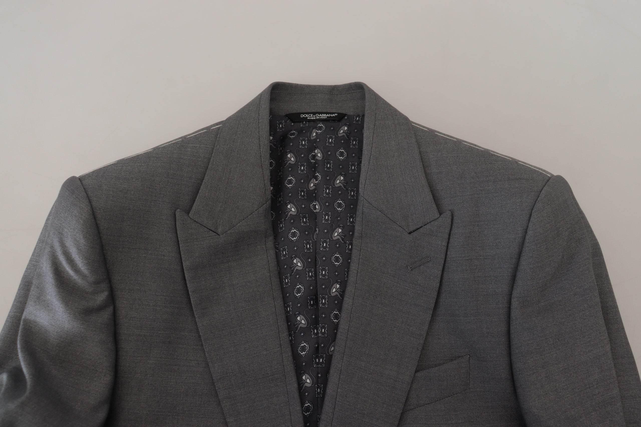 Dolce & Gabbana Elegant Light Gray Sicilia Blazer Jacket - Hilstor
