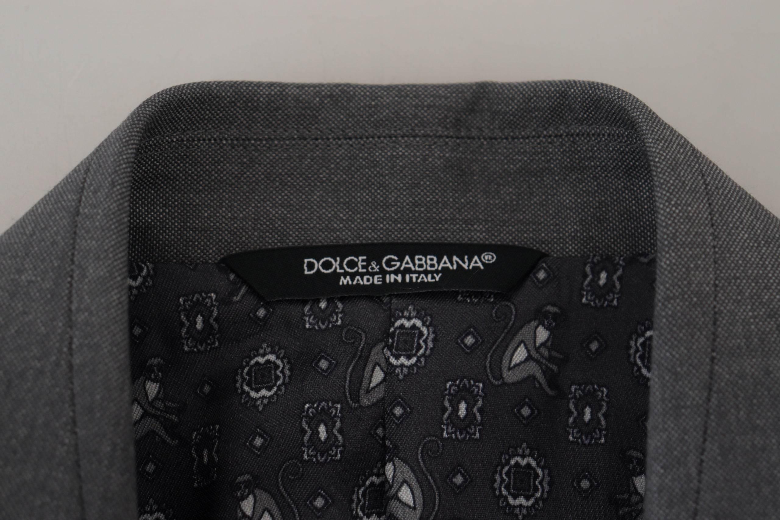 Dolce & Gabbana Elegant Light Gray Sicilia Blazer Jacket - Hilstor