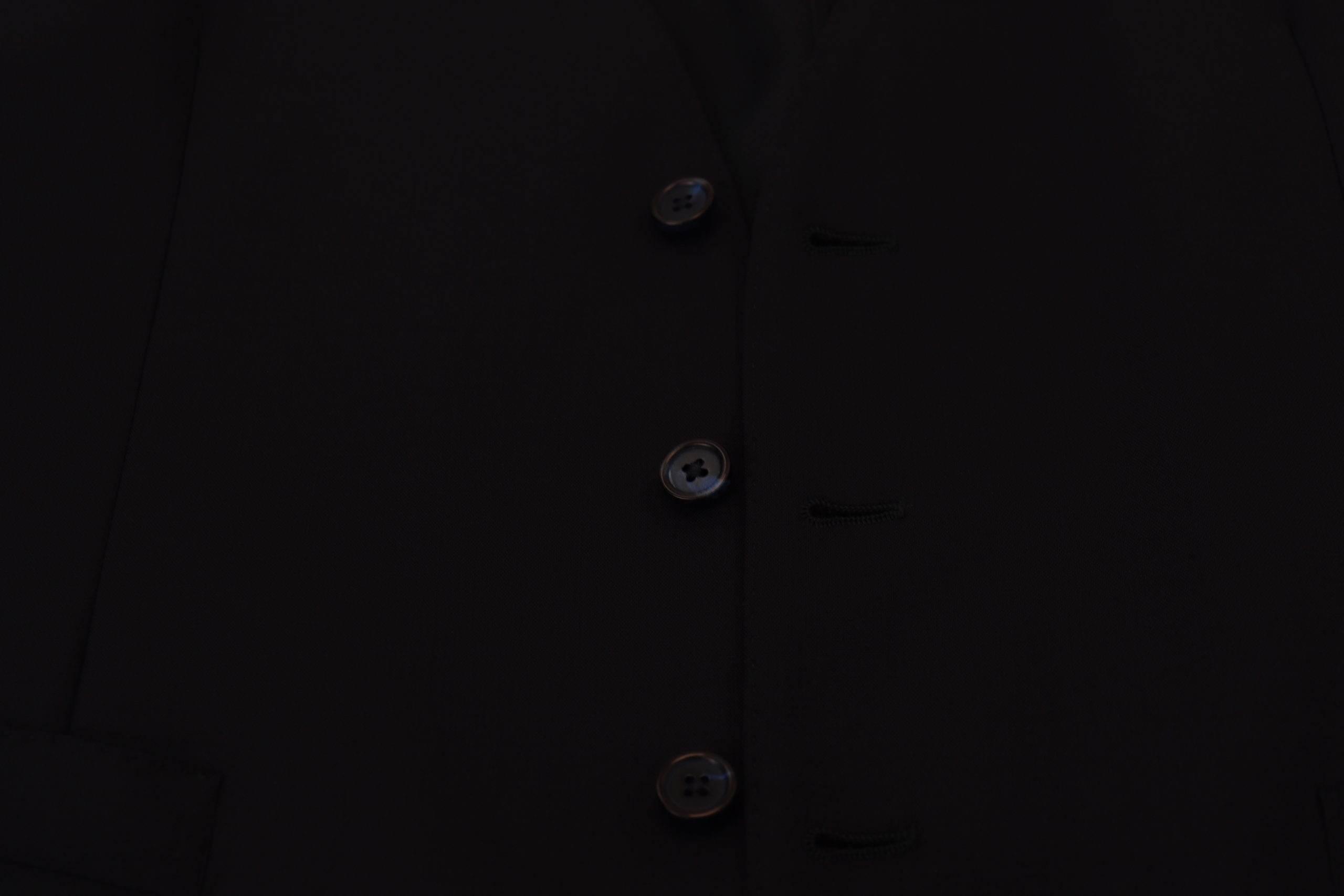 Dolce & Gabbana Dark Blue Wool Stretch Waistcoat Formal Vest - Hilstor