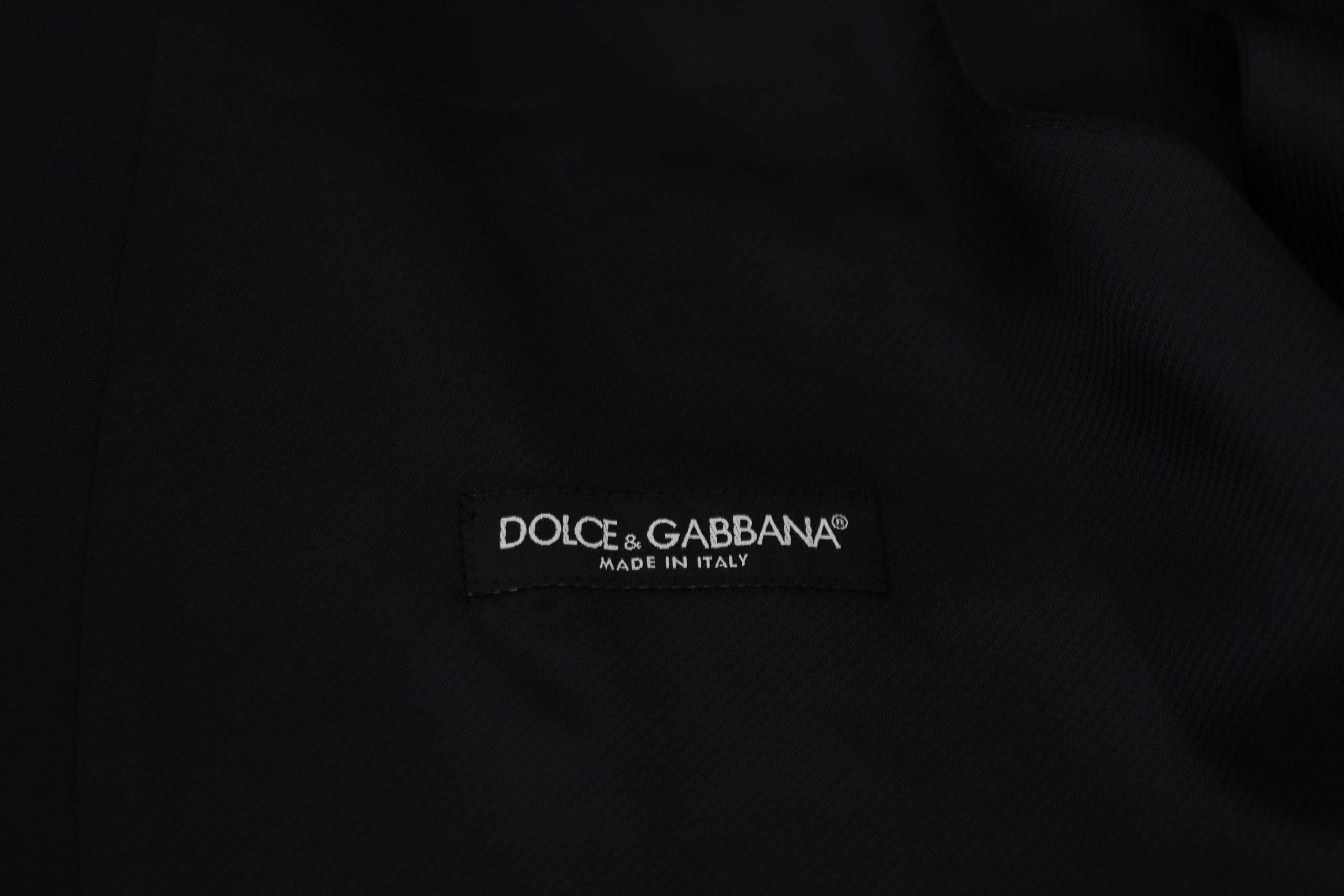 Dolce & Gabbana Dark Blue Wool Stretch Waistcoat Formal Vest - Hilstor