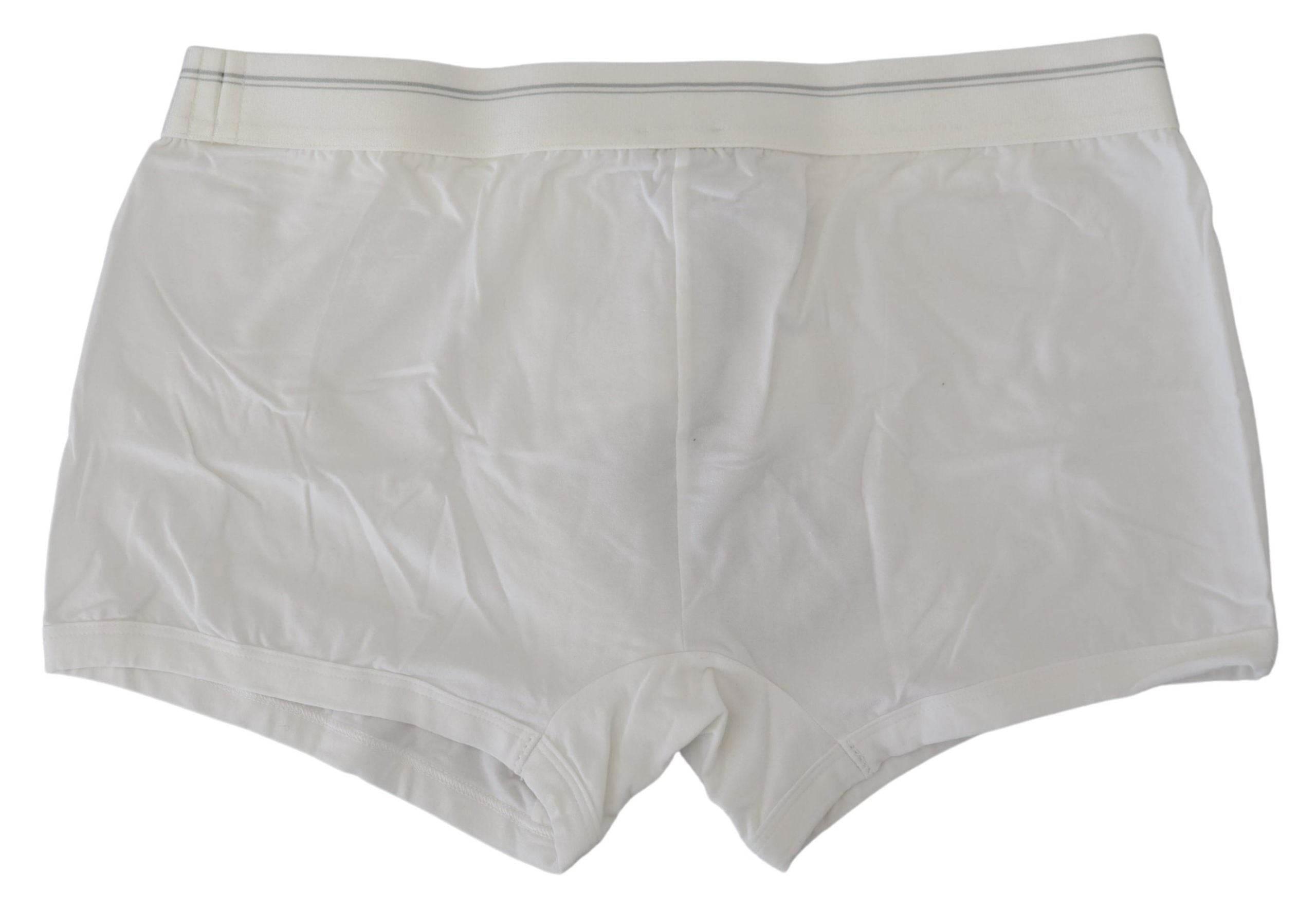Dolce & Gabbana Elegant White Cotton Blend Boxer Shorts - Hilstor