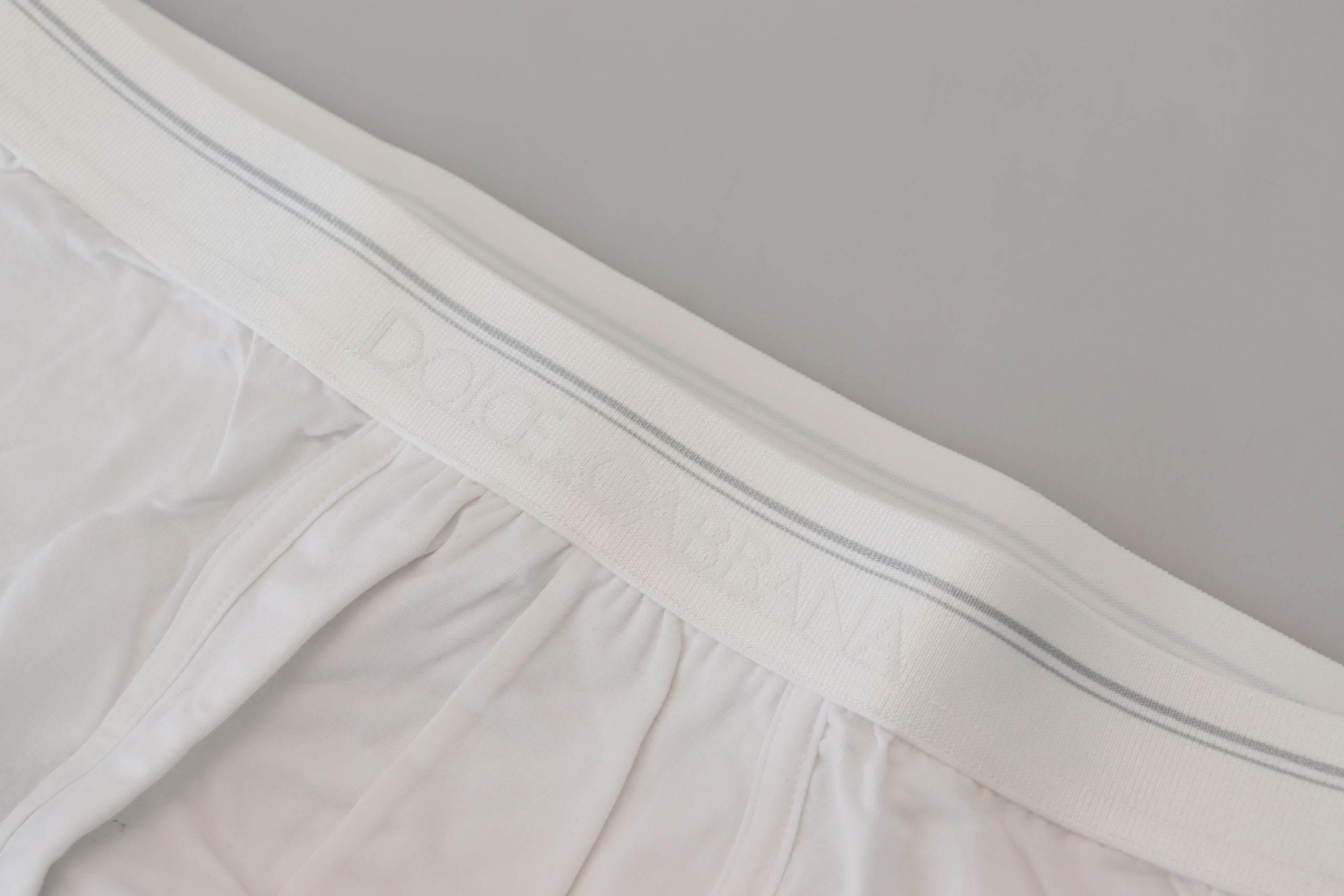 Dolce & Gabbana Elegant White Cotton Blend Boxer Shorts - Hilstor