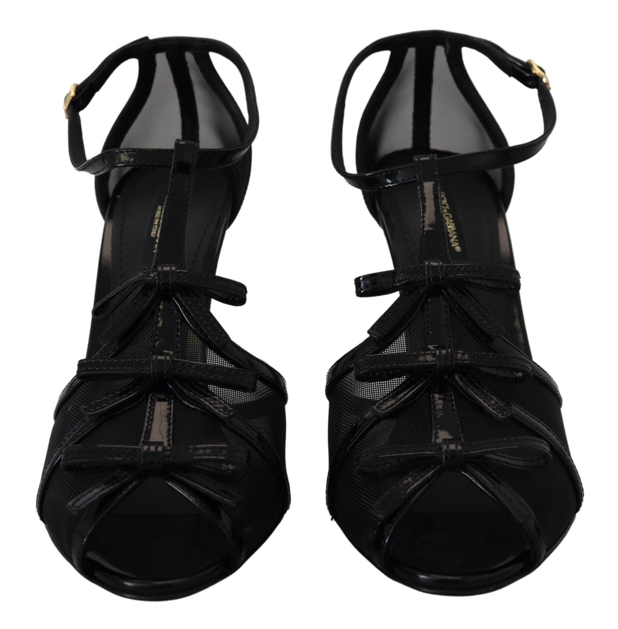 Dolce & Gabbana Black Stiletto High Heels Sandals Shoes - Hilstor