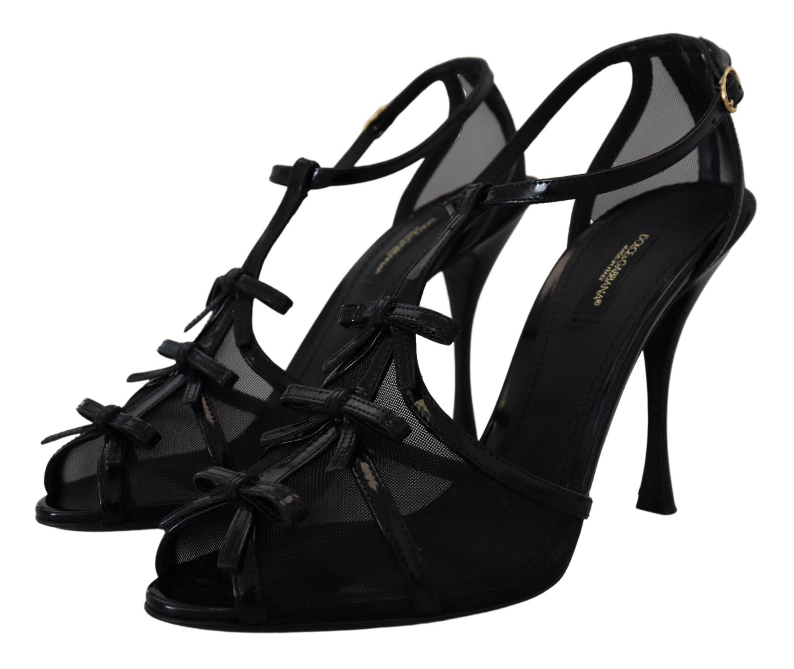 Dolce & Gabbana Black Stiletto High Heels Sandals Shoes - Hilstor