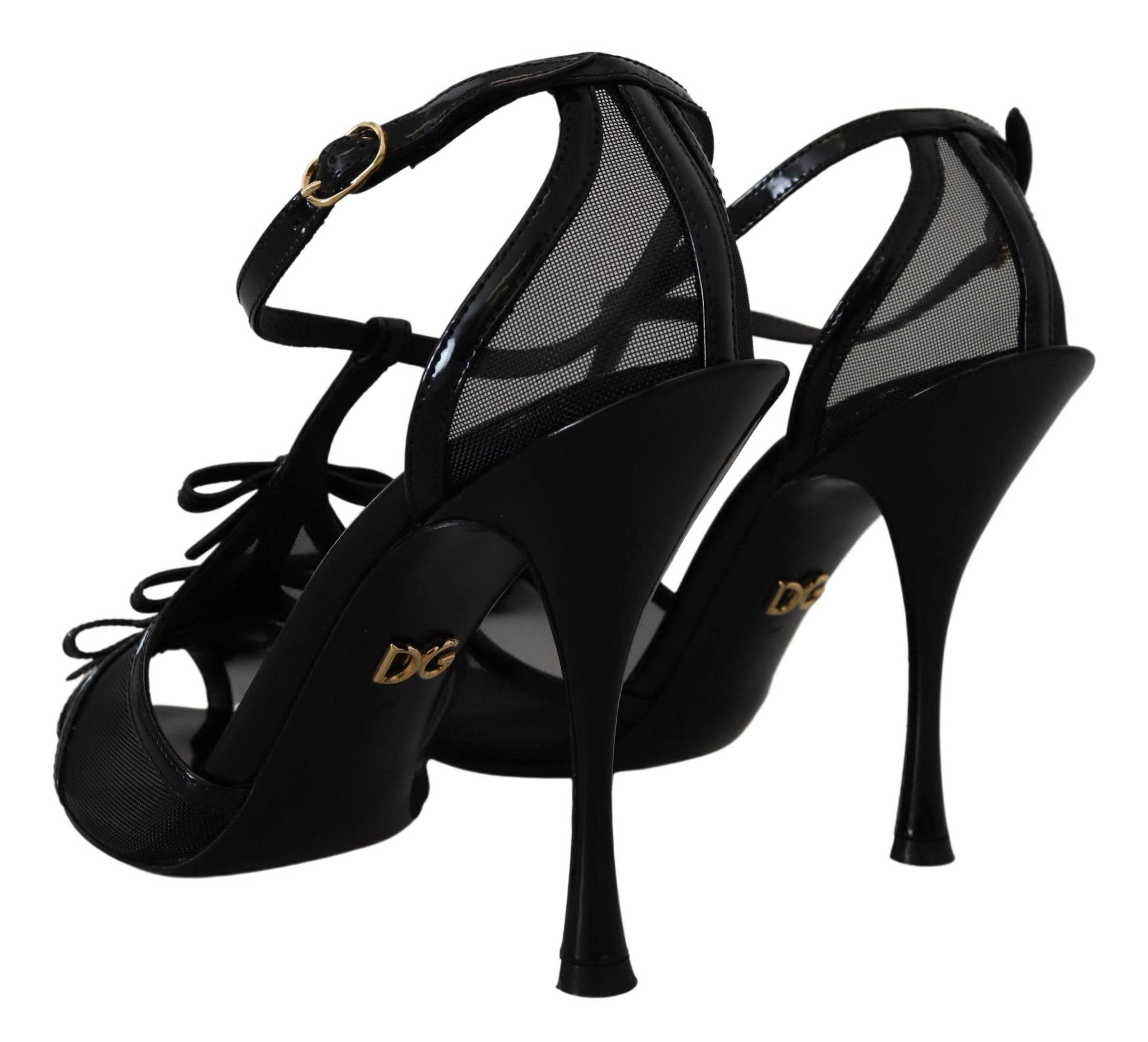 Dolce & Gabbana Black Stiletto High Heels Sandals Shoes - Hilstor