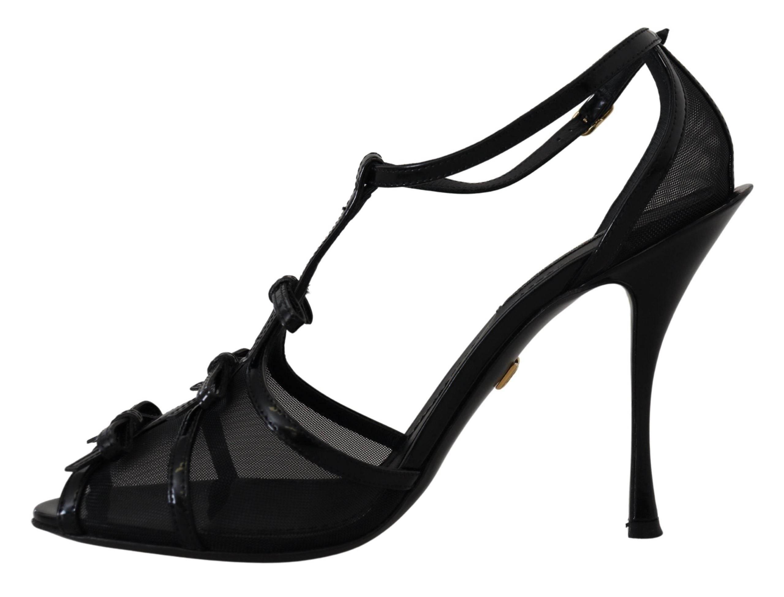 Dolce & Gabbana Black Stiletto High Heels Sandals Shoes - Hilstor