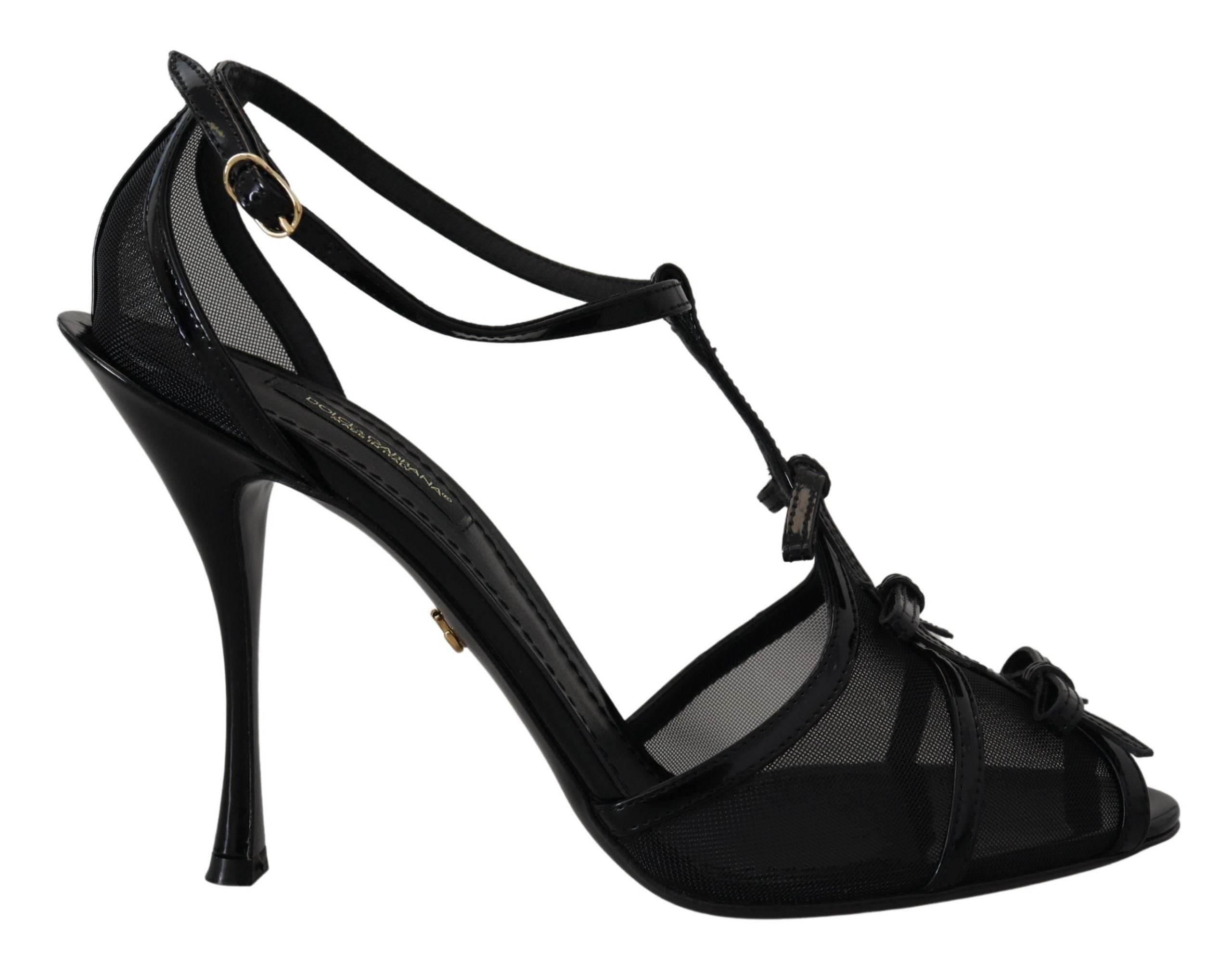 Dolce & Gabbana Black Stiletto High Heels Sandals Shoes - Hilstor