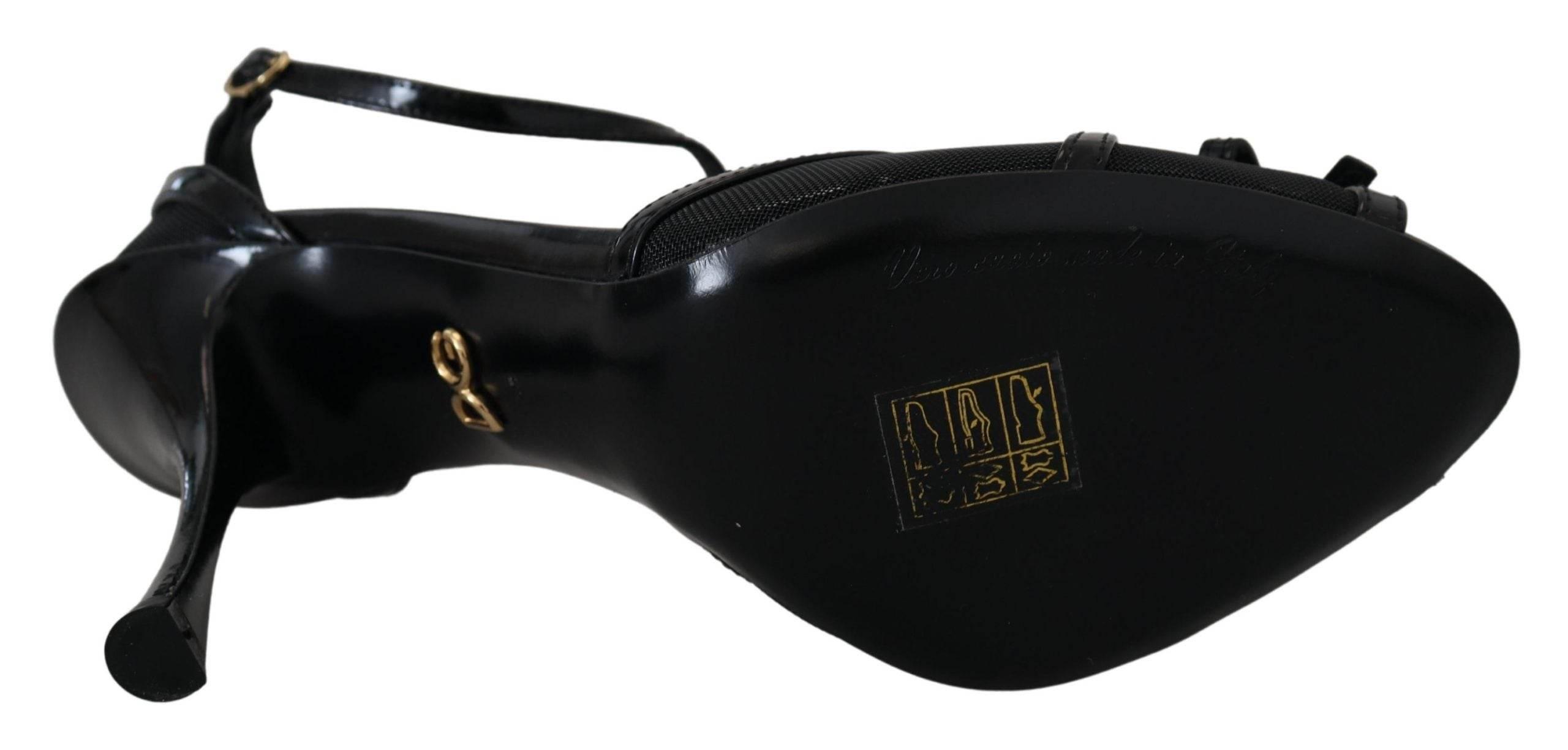 Dolce & Gabbana Black Stiletto High Heels Sandals Shoes - Hilstor