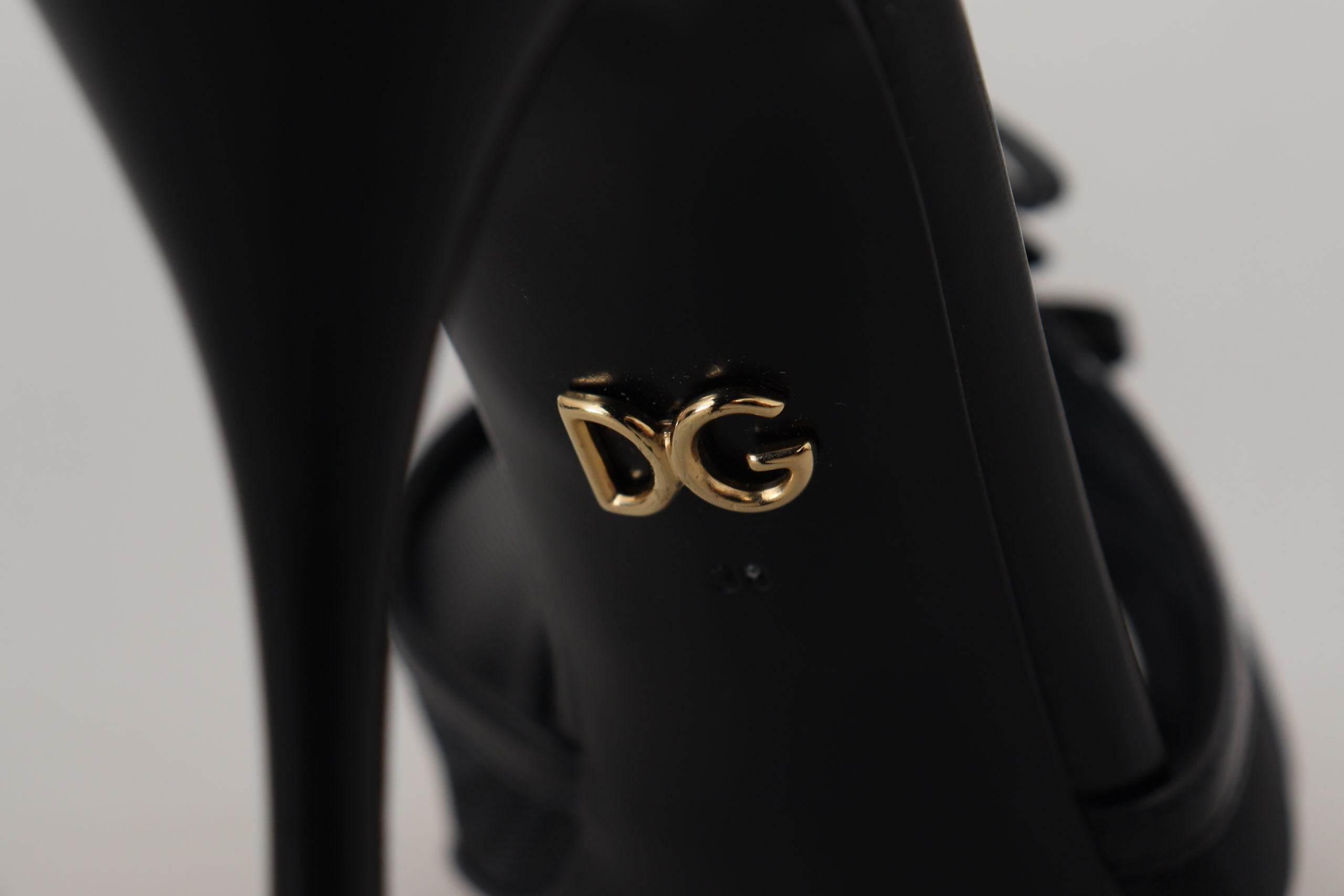 Dolce & Gabbana Black Stiletto High Heels Sandals Shoes - Hilstor