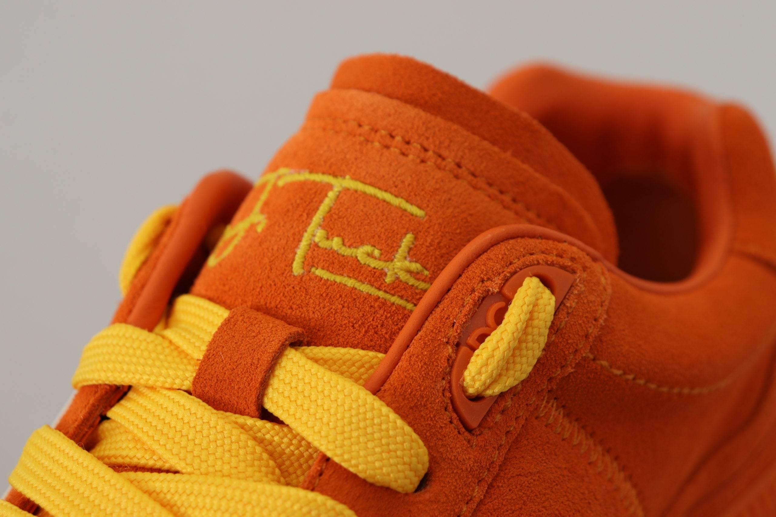 Dolce & Gabbana Chic Orange Suede Lace-Up Sneakers - Hilstor