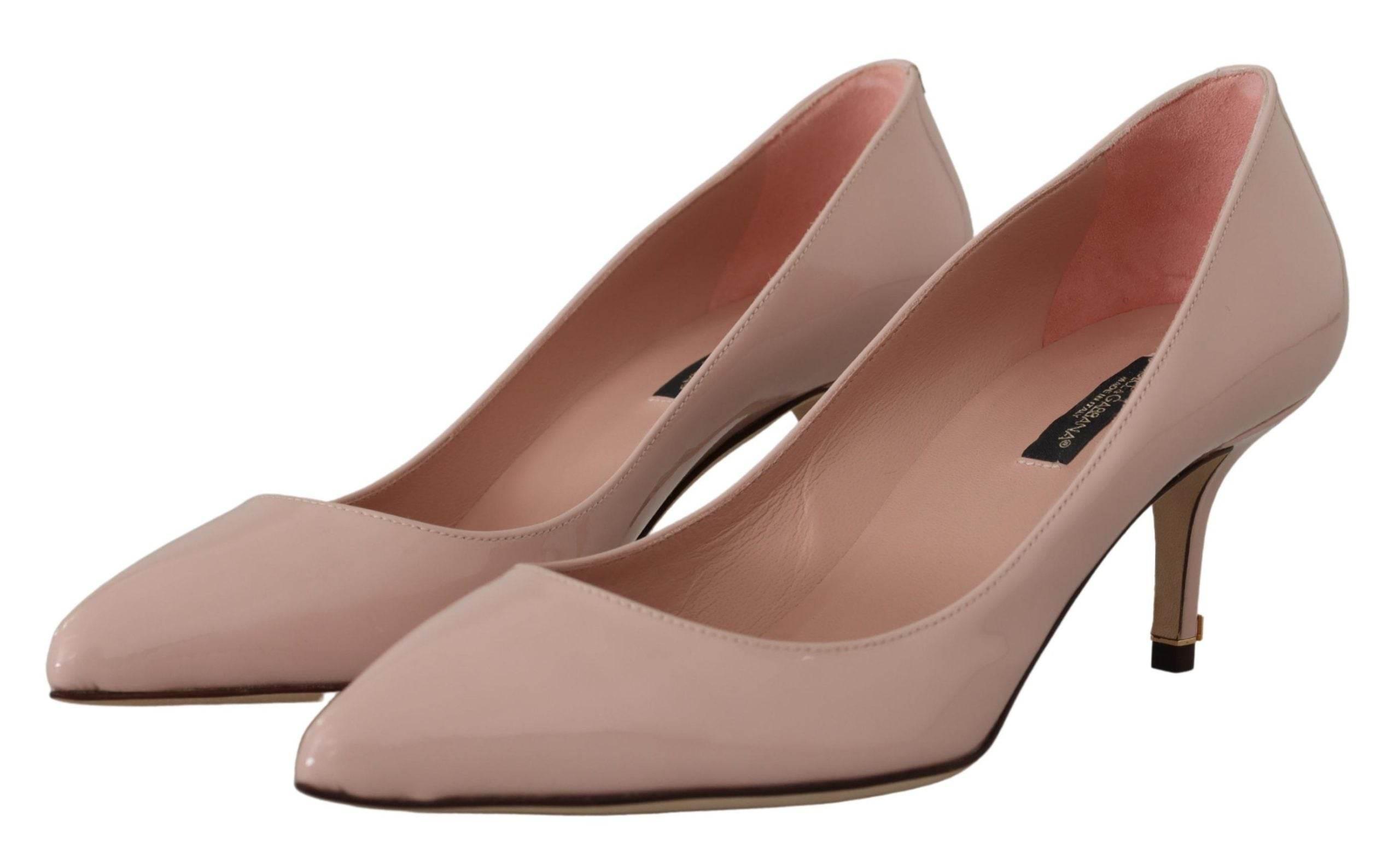 Dolce & Gabbana Elegant Patent Leather Heels in Pink - Hilstor