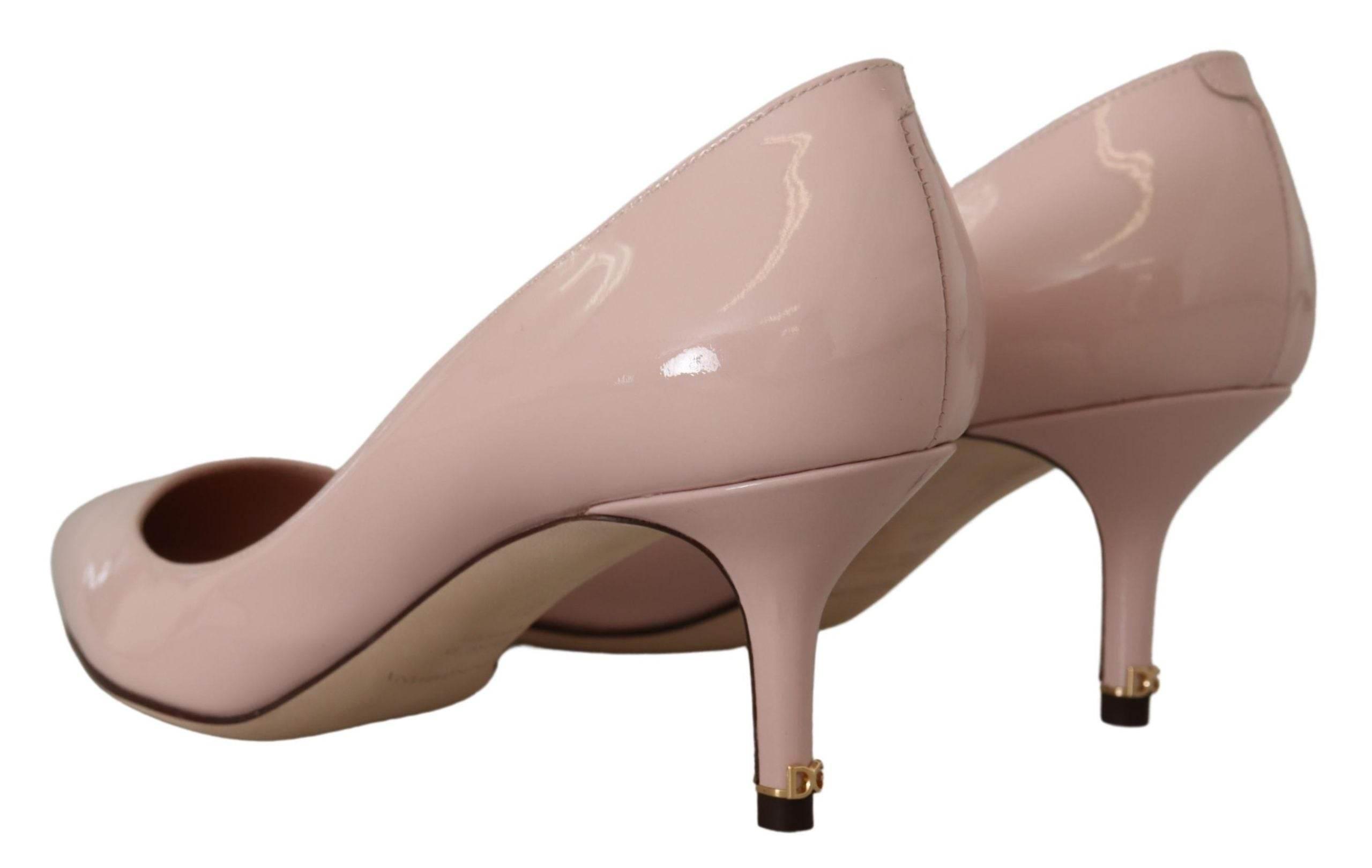 Dolce & Gabbana Elegant Patent Leather Heels in Pink - Hilstor