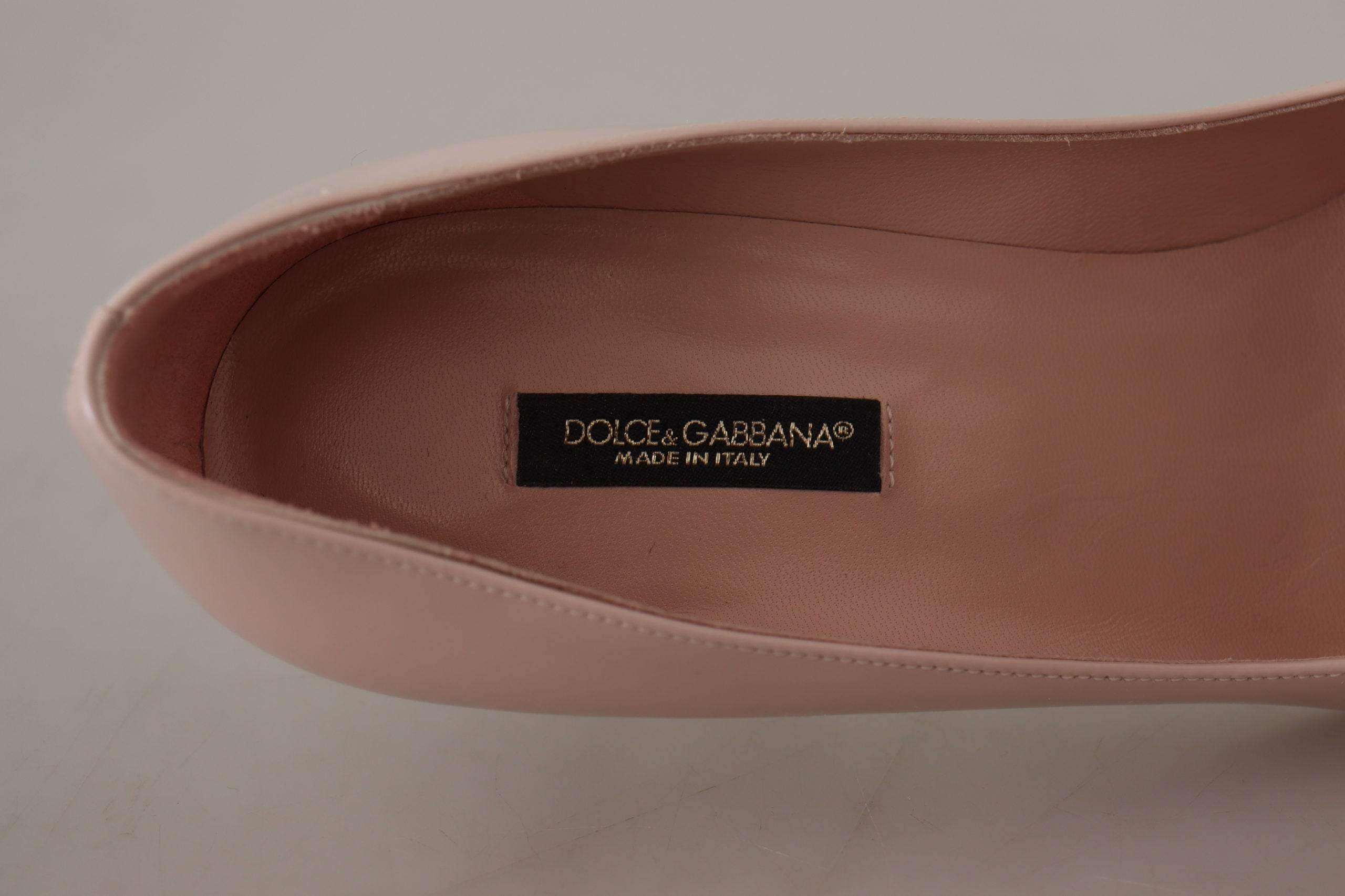 Dolce & Gabbana Elegant Patent Leather Heels in Pink - Hilstor
