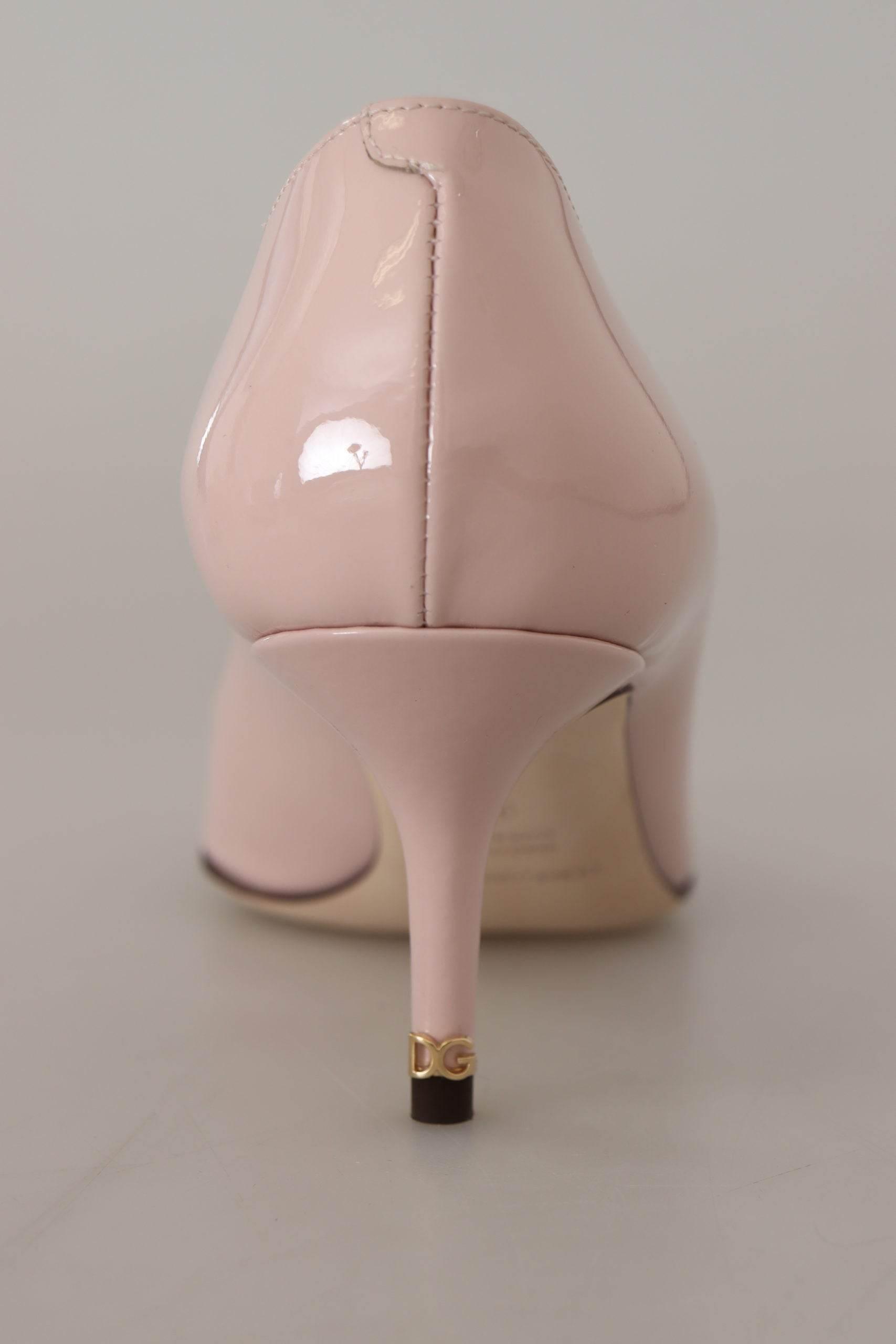 Dolce & Gabbana Elegant Patent Leather Heels in Pink - Hilstor
