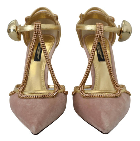 Dolce & Gabbana Elegant Pink Crystal Pumps with High Heels - Hilstor