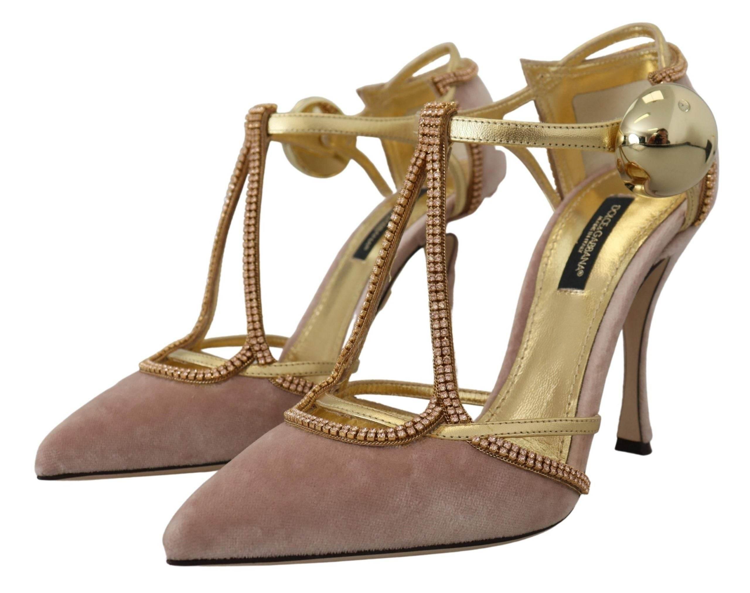 Dolce & Gabbana Elegant Pink Crystal Pumps with High Heels - Hilstor