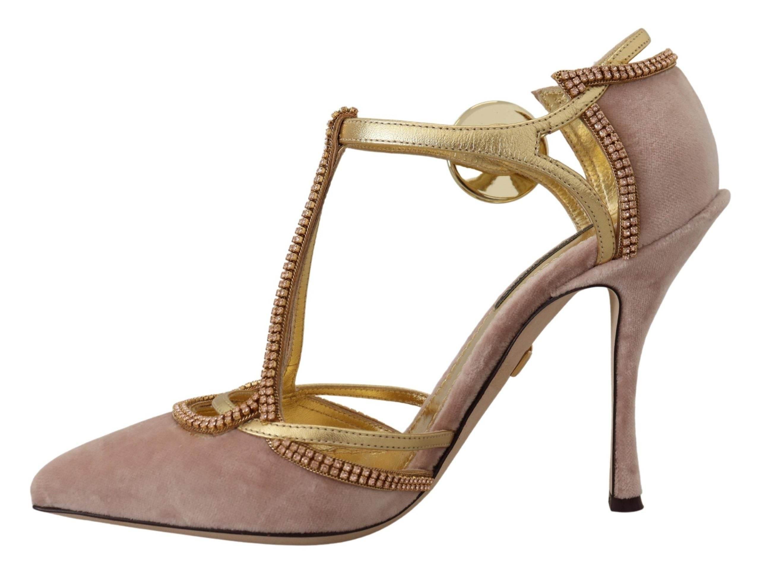 Dolce & Gabbana Elegant Pink Crystal Pumps with High Heels - Hilstor