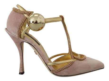Dolce & Gabbana Elegant Pink Crystal Pumps with High Heels - Hilstor