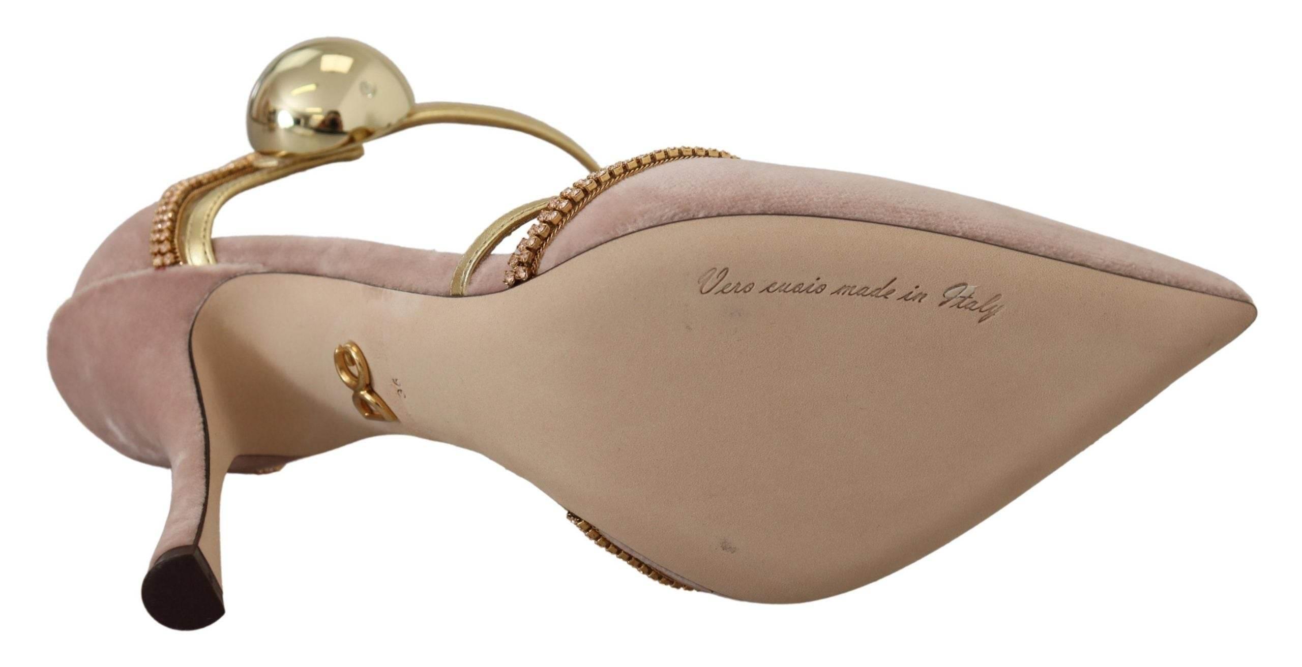 Dolce & Gabbana Elegant Pink Crystal Pumps with High Heels - Hilstor